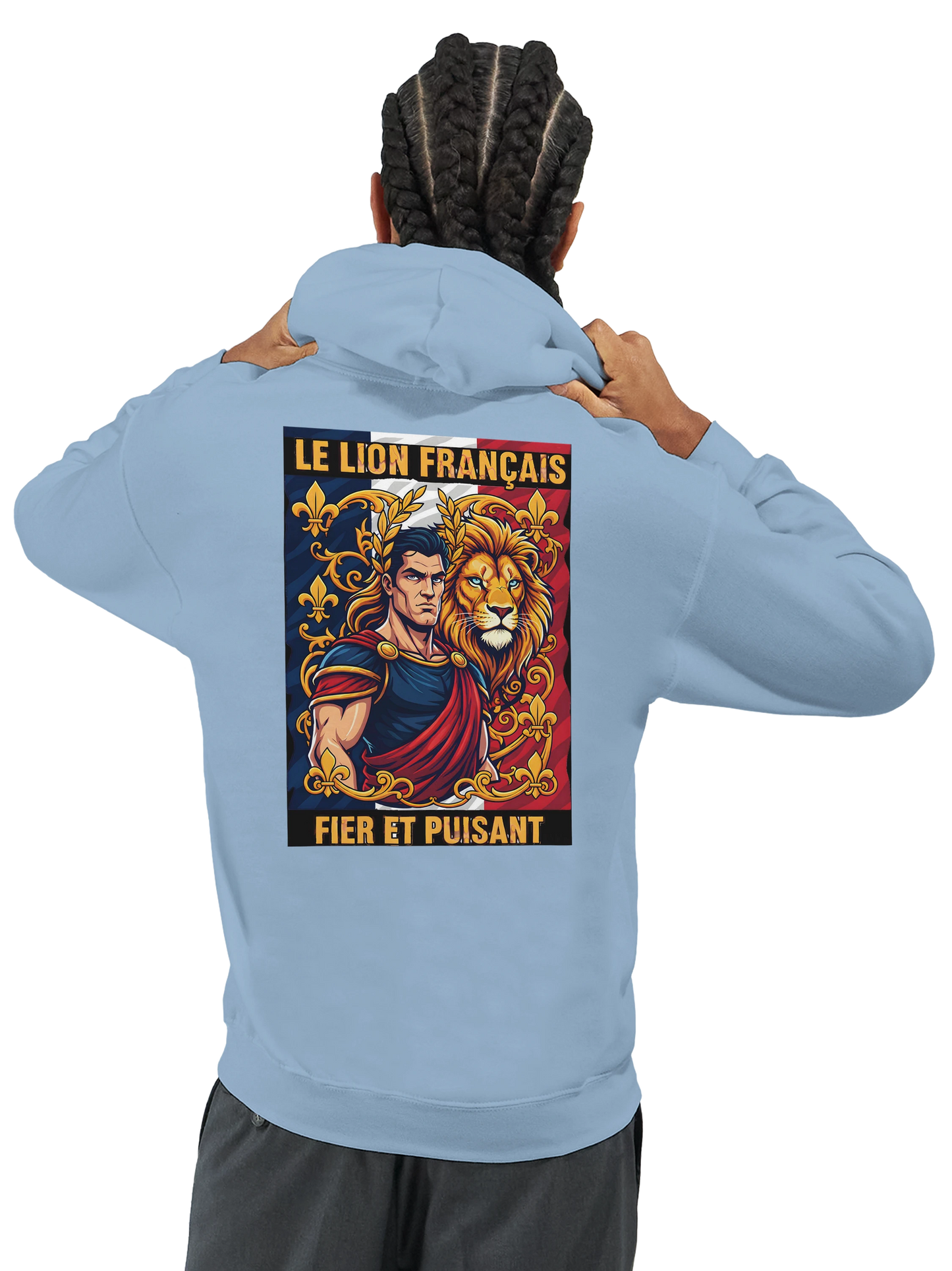 Sweat à capuche homme motif Lion Fort – Hoodie épais et confortable