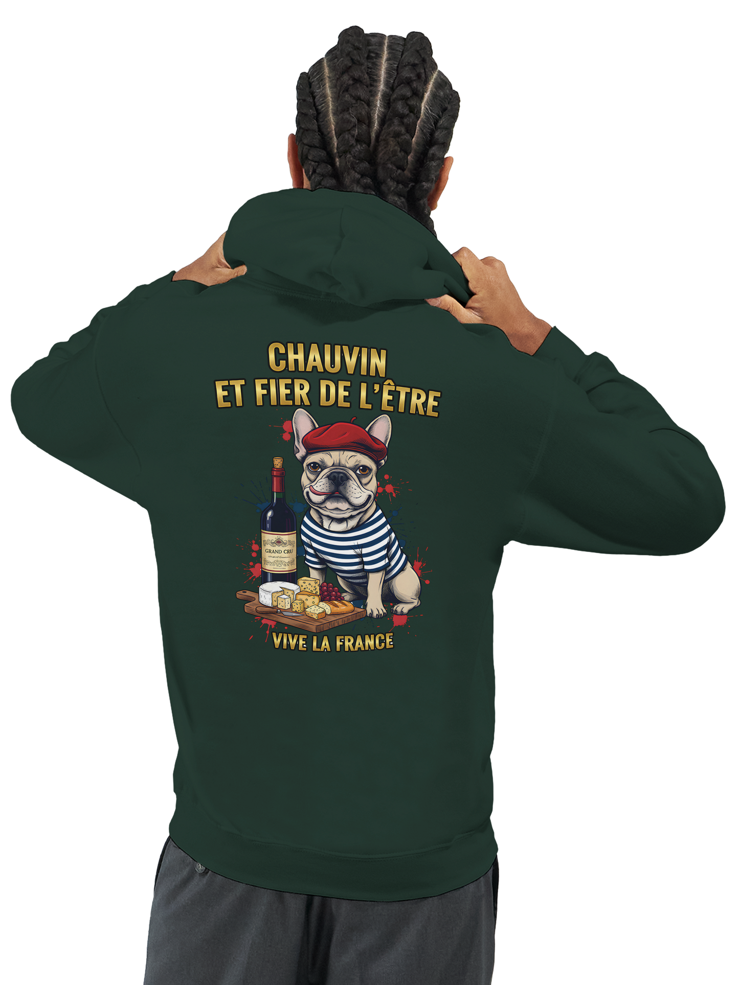 Sweat à Capuche Homme "Chauvin et Fier l'être" – Confort Premium et Design Patriotique