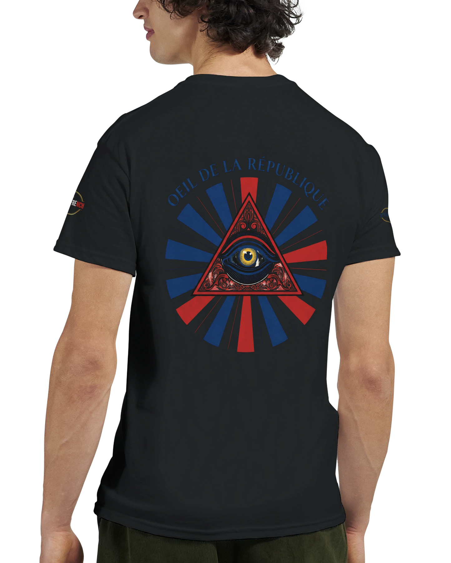 T-shirt Homme Œil de la République - Coton Épais à Coupe Classique