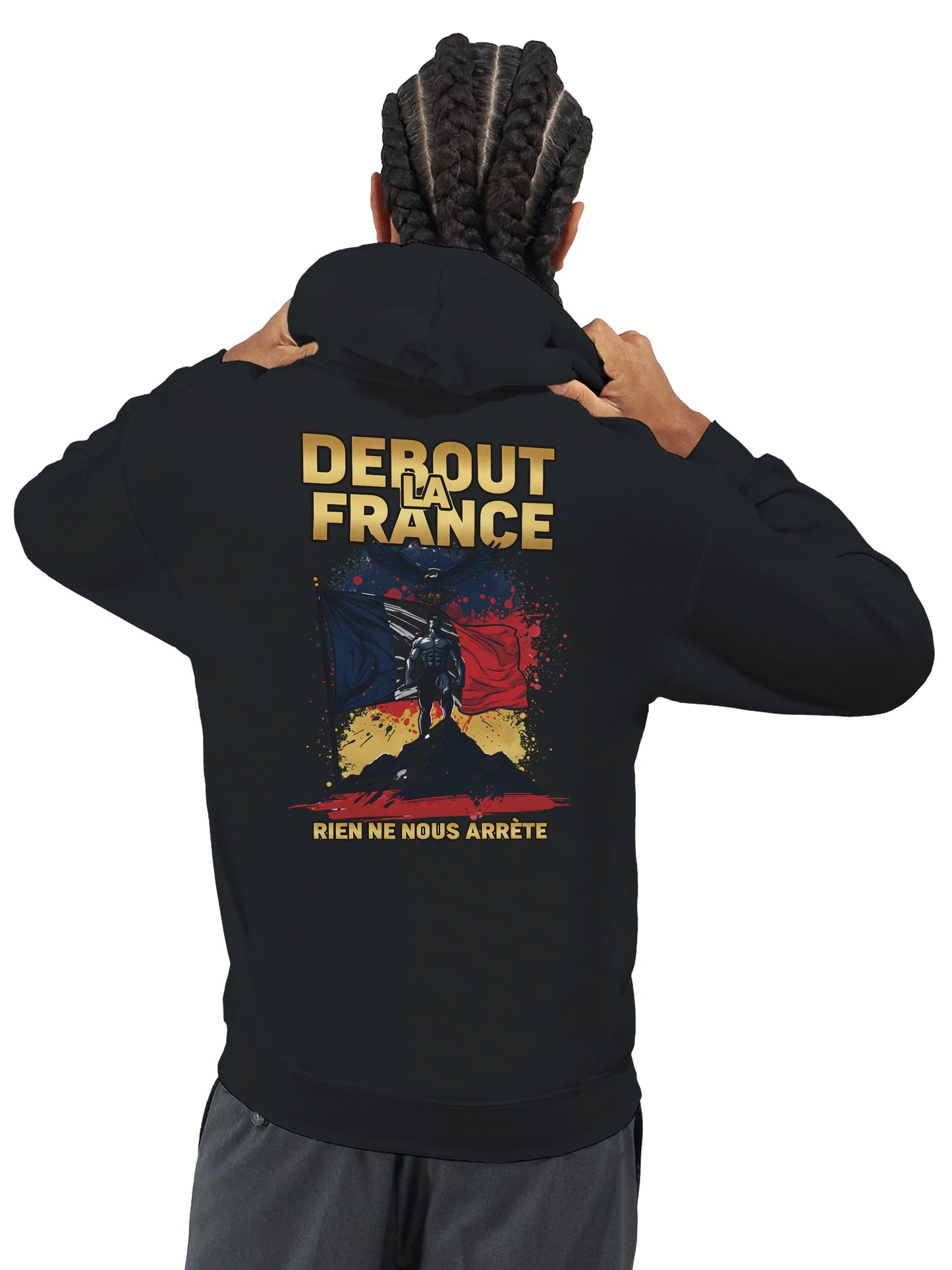 Sweat à capuche Debout la France pour homme – Hoodie premium en coton mélangé