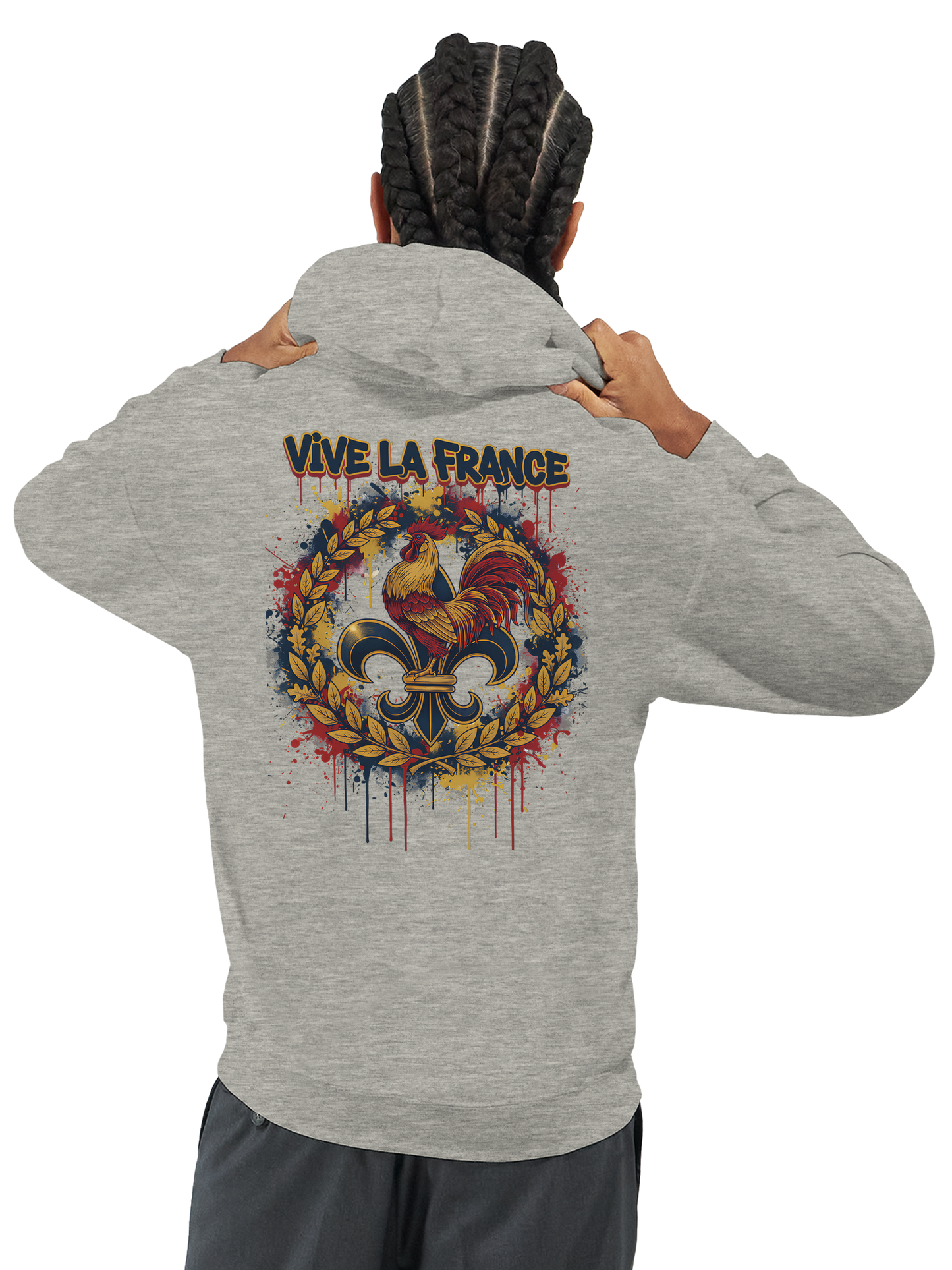 Sweat à Capuche Homme Vive la France – Confort et Style Tricolore