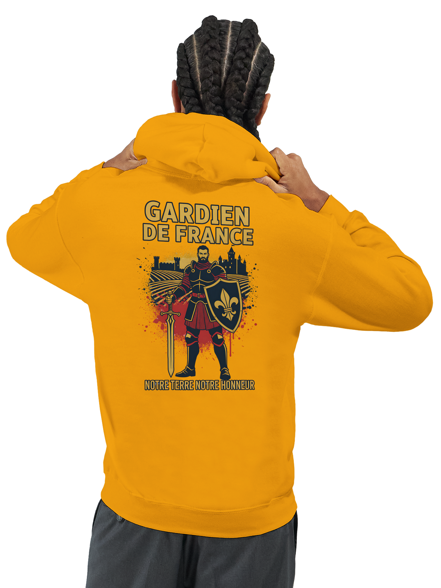Sweat à capuche Gardien de France pour homme – Hoodie premium en coton mélangé