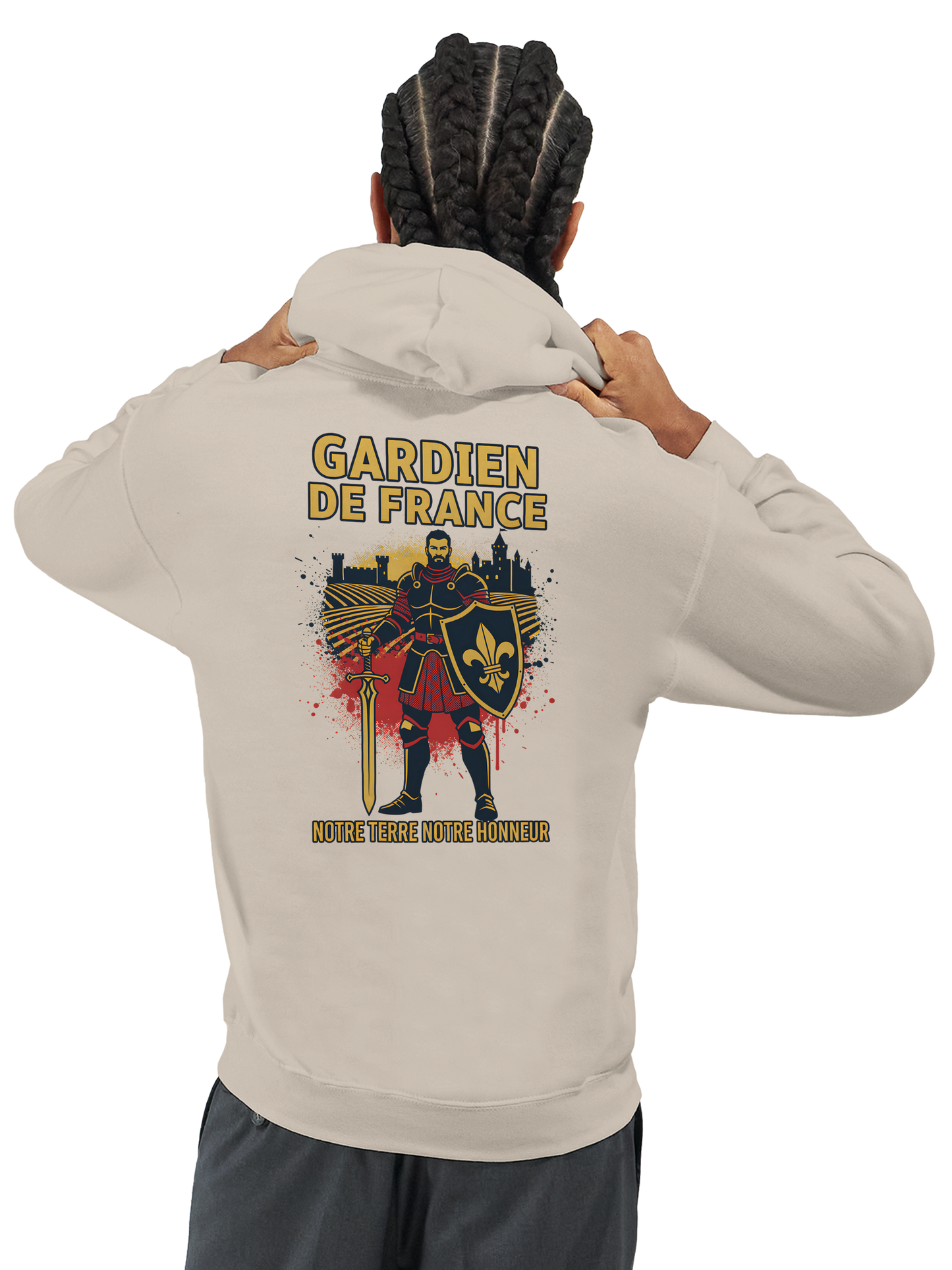 Sweat à capuche Gardien de France pour homme – Hoodie premium en coton mélangé