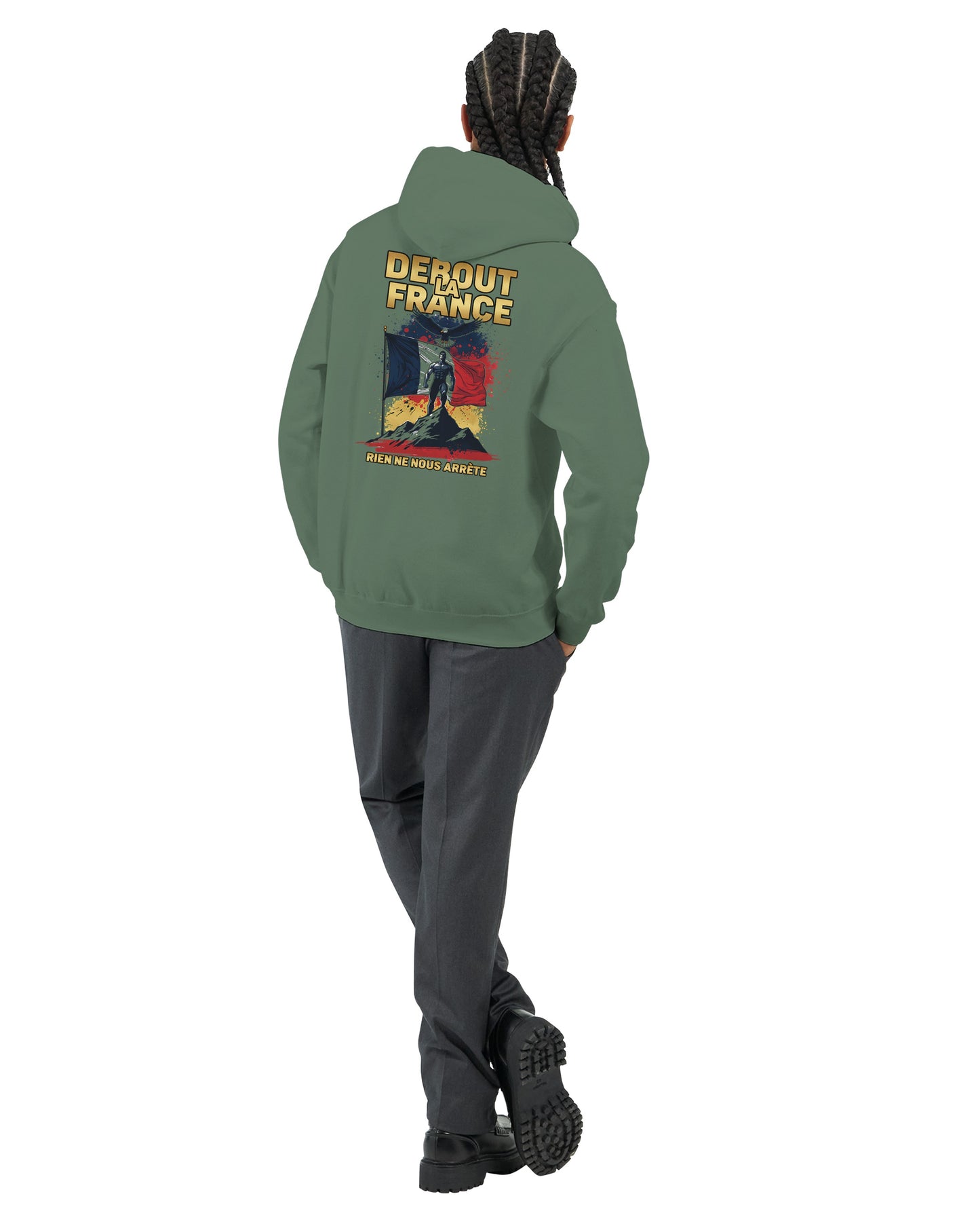 Sweat à capuche Debout la France pour homme – Hoodie premium en coton mélangé