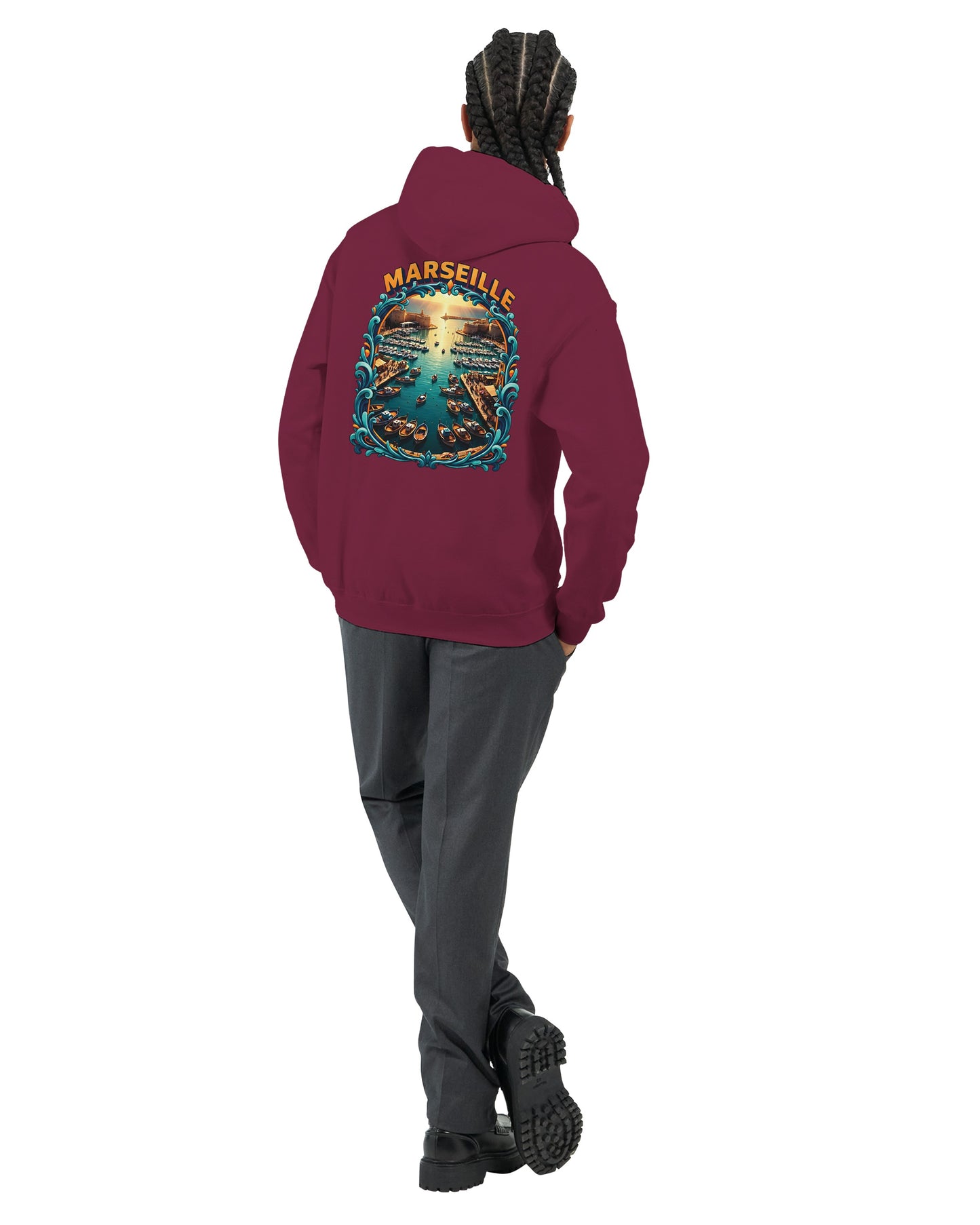 Sweat à capuche unisexe Marseille – Hoodie premium en coton mélangé