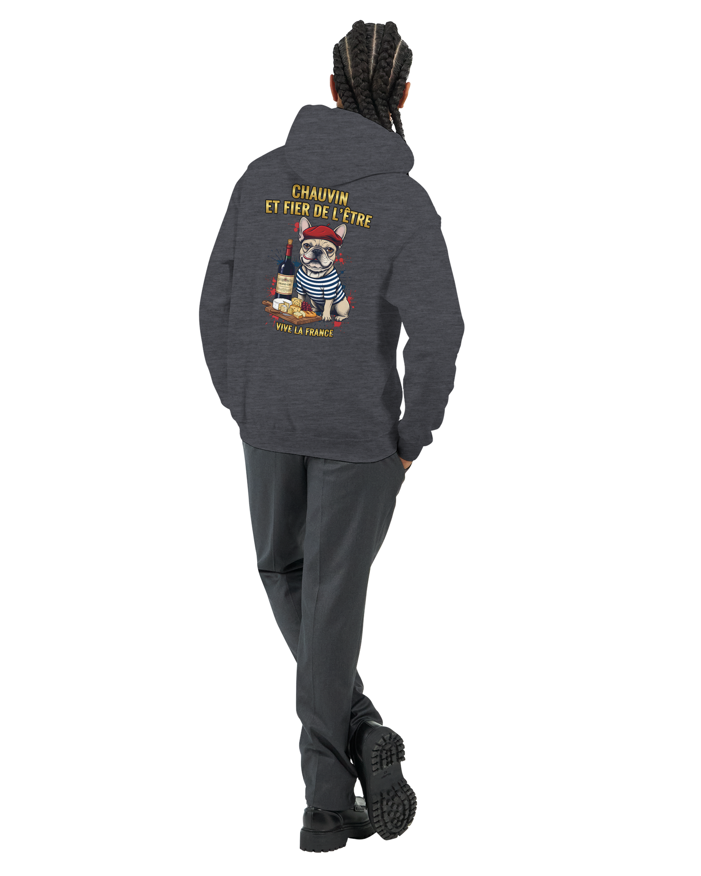 Sweat à Capuche Homme "Chauvin et Fier l'être" – Confort Premium et Design Patriotique