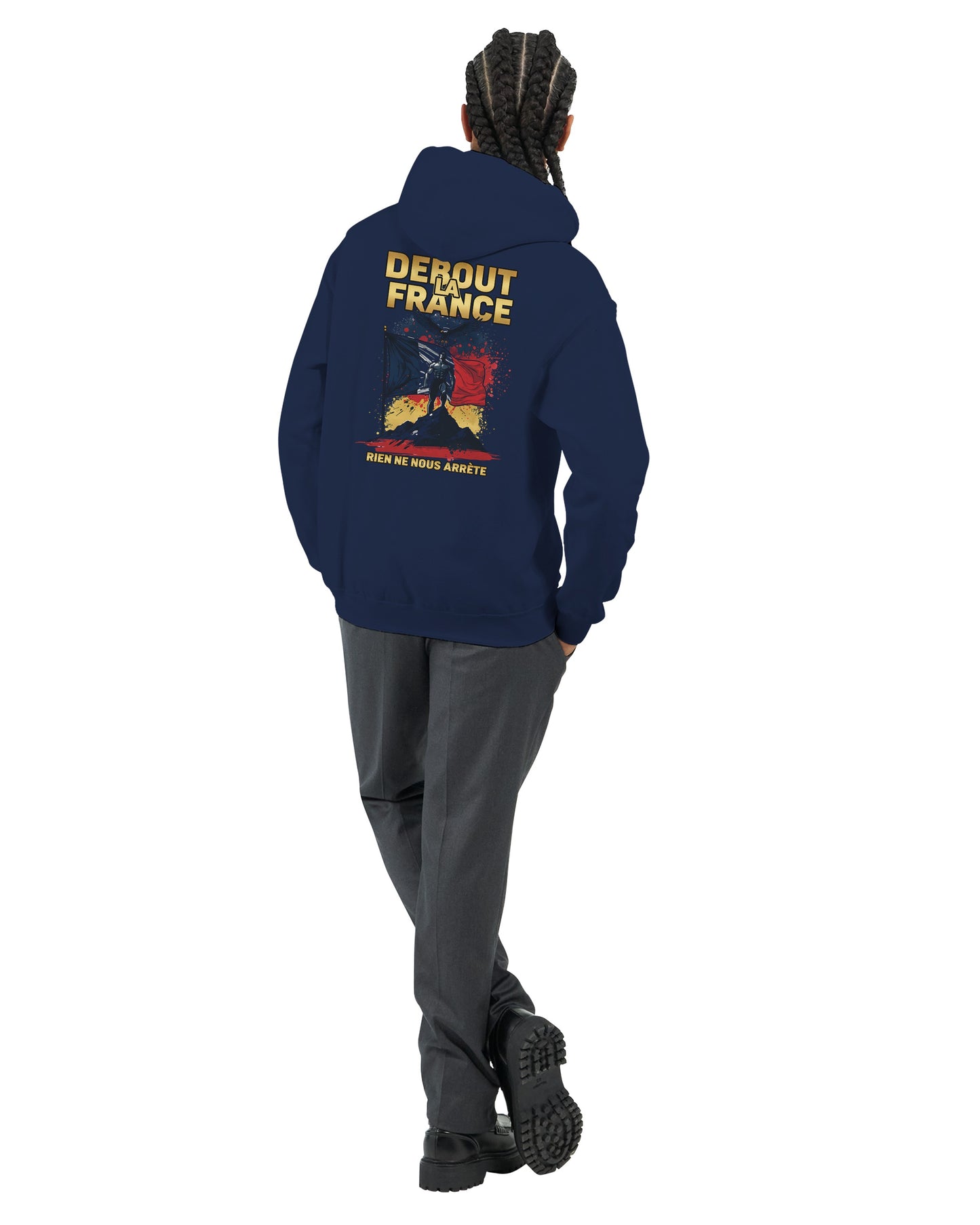 Sweat à capuche Debout la France pour homme – Hoodie premium en coton mélangé