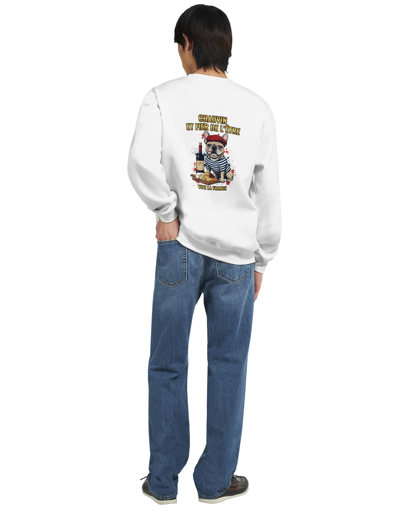 Sweat-shirt Chauvin et Fier de l'Être - Sweat à Col Rond Classique