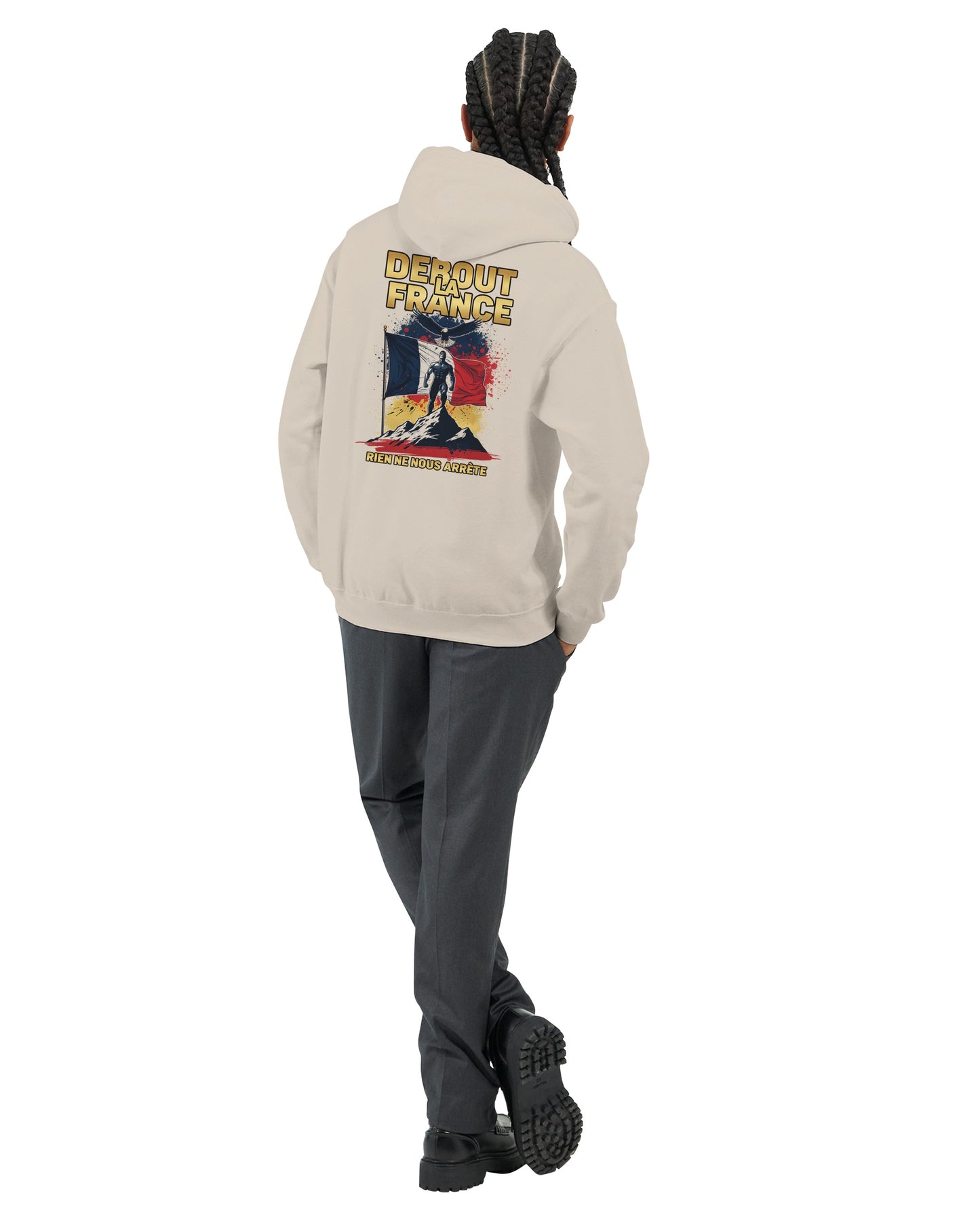 Sweat à capuche Debout la France pour homme – Hoodie premium en coton mélangé