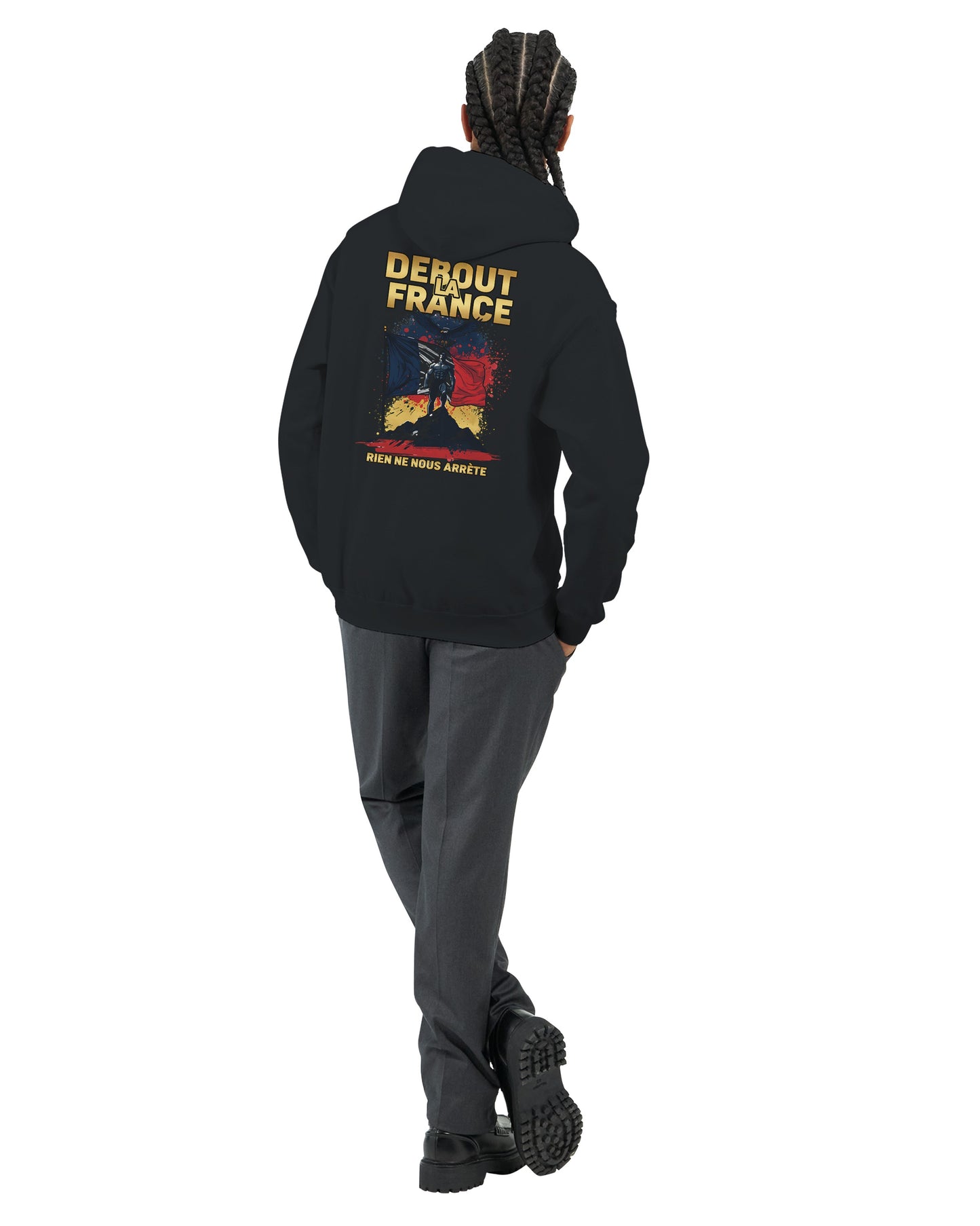 Sweat à capuche Debout la France pour homme – Hoodie premium en coton mélangé