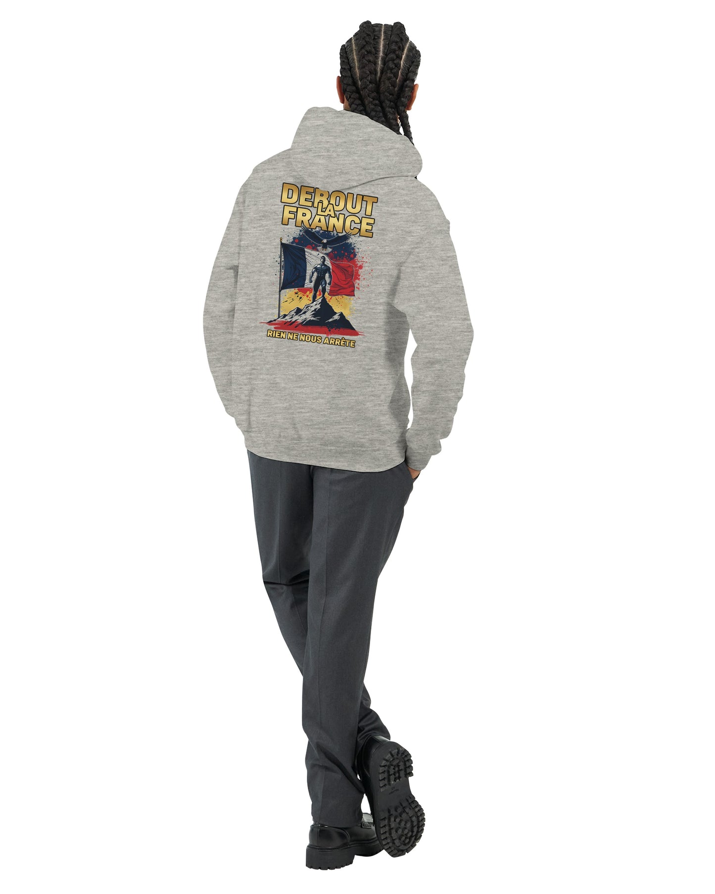 Sweat à capuche Debout la France pour homme – Hoodie premium en coton mélangé