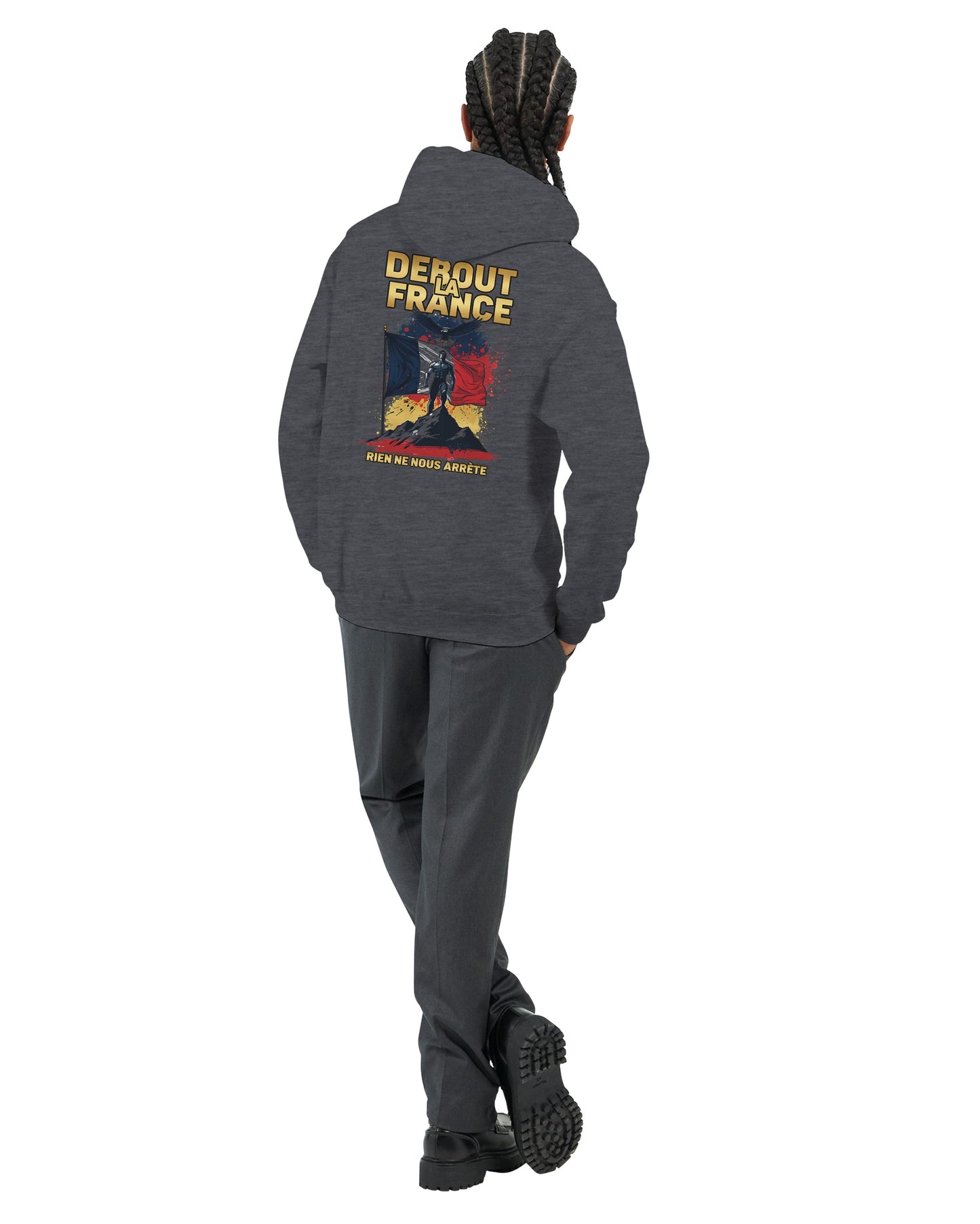 Sweat à capuche Debout la France pour homme – Hoodie premium en coton mélangé