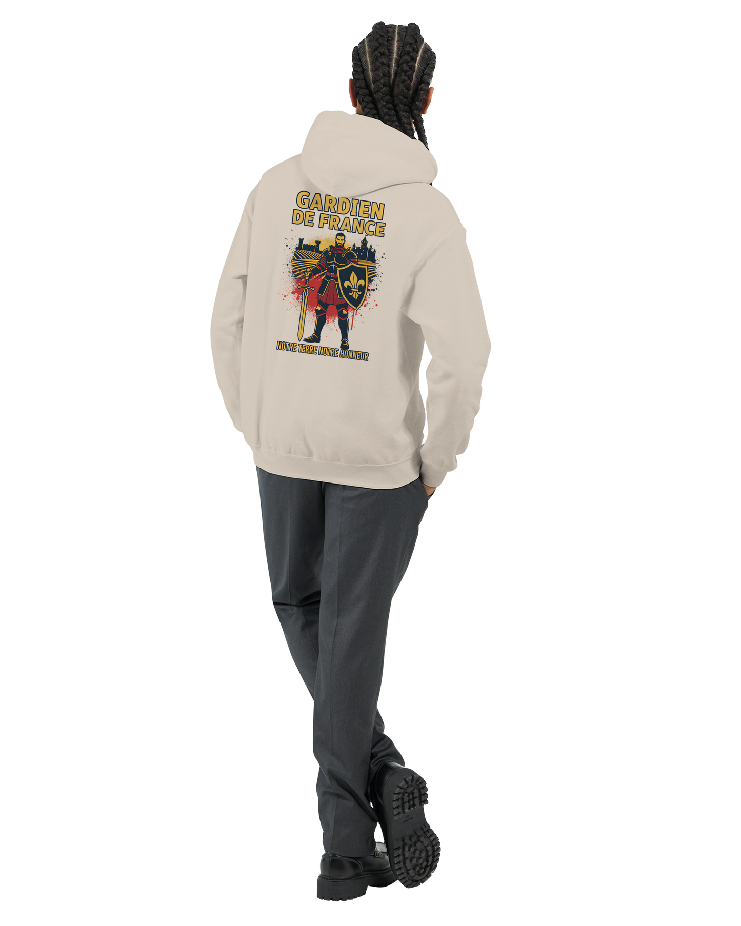 Sweat à capuche Gardien de France pour homme – Hoodie premium en coton mélangé