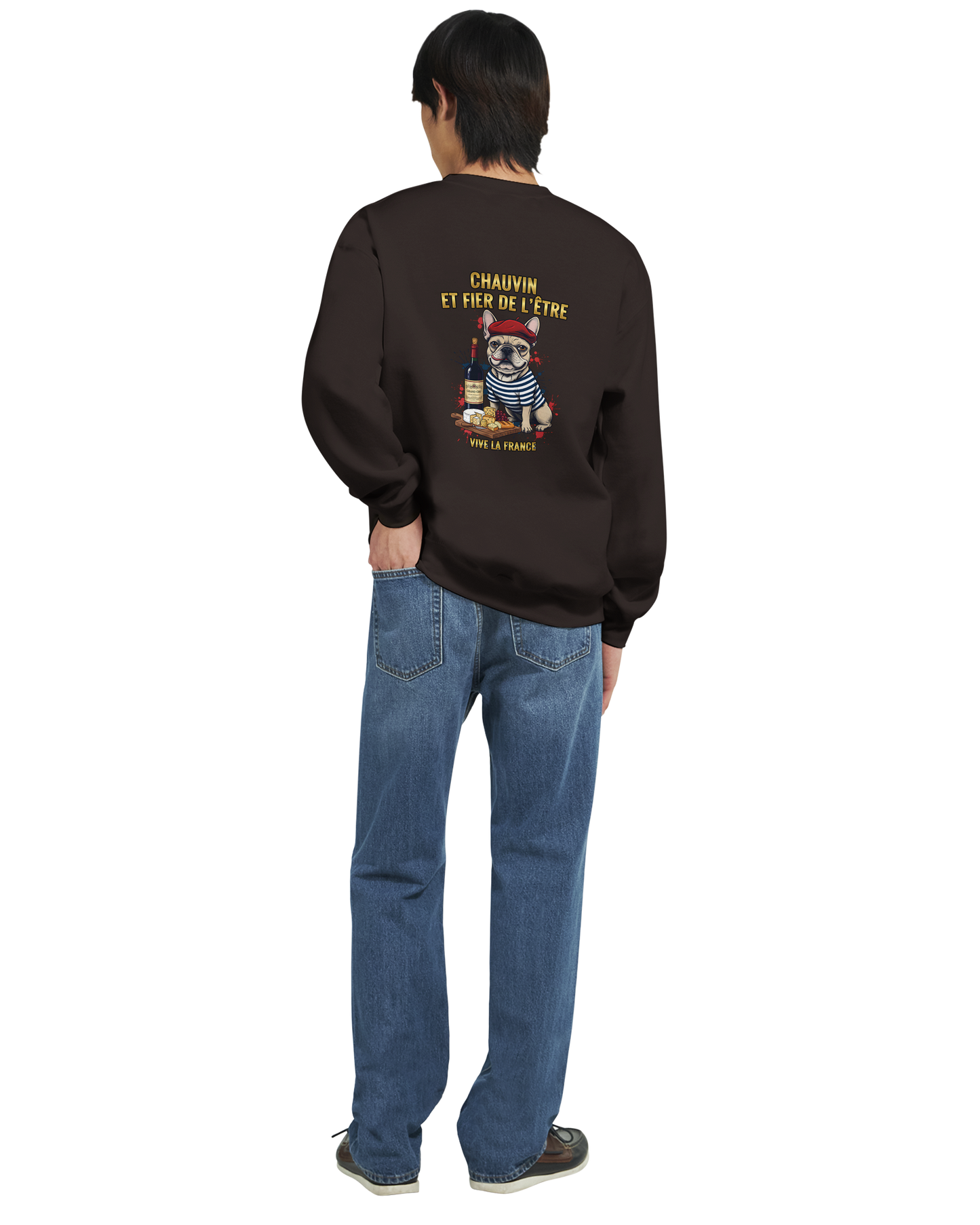 Sweat-shirt Chauvin et Fier de l'Être - Sweat à Col Rond Classique