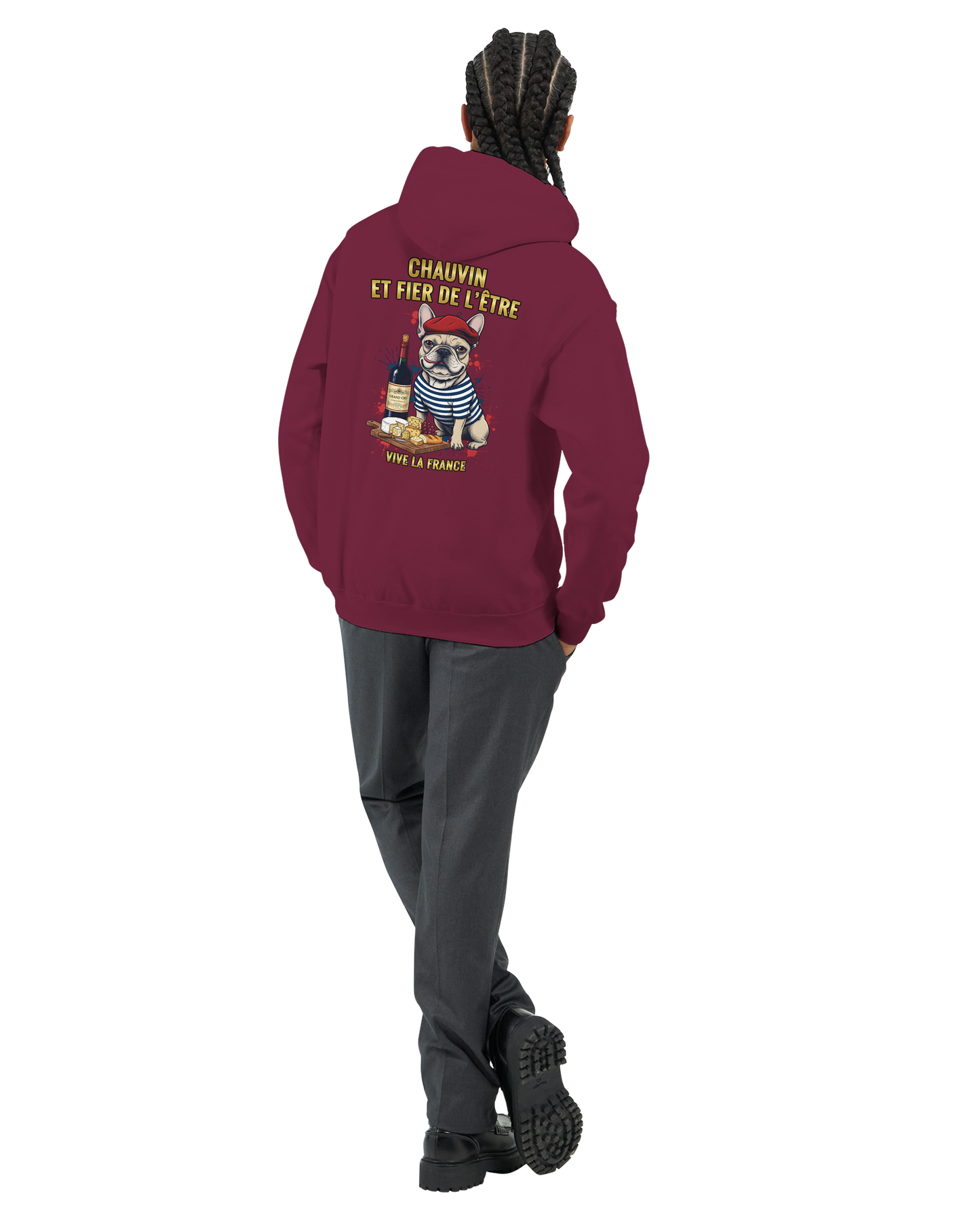 Sweat à Capuche Homme "Chauvin et Fier l'être" – Confort Premium et Design Patriotique