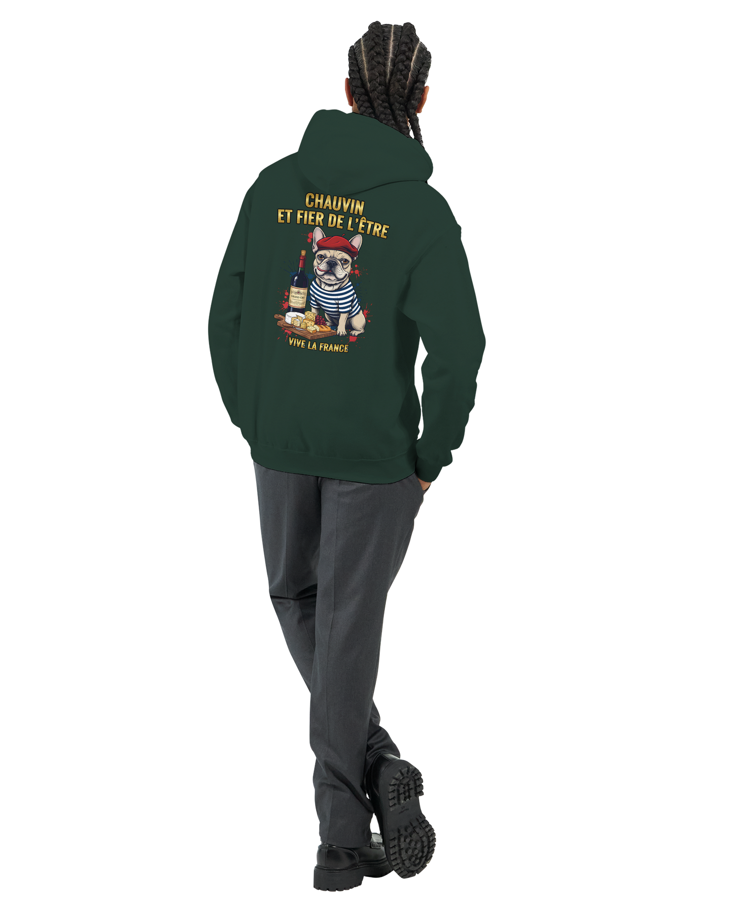 Sweat à Capuche Homme "Chauvin et Fier l'être" – Confort Premium et Design Patriotique