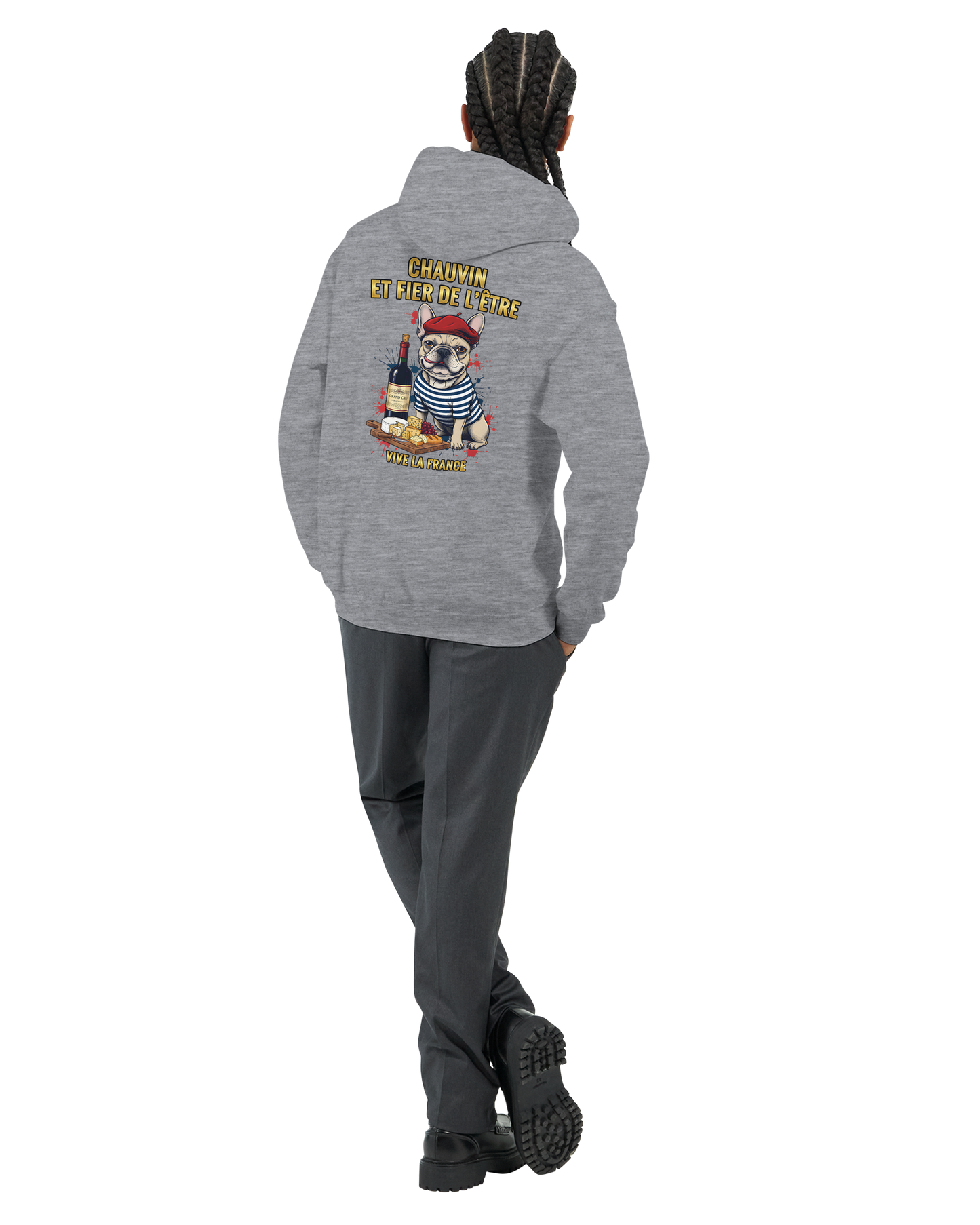 Sweat à Capuche Homme "Chauvin et Fier l'être" – Confort Premium et Design Patriotique