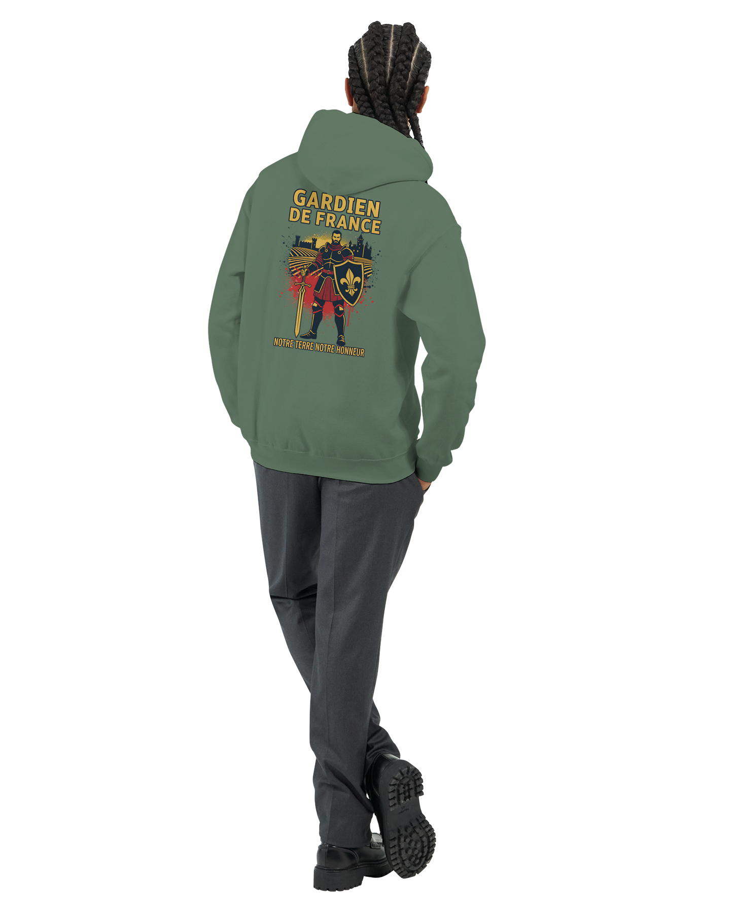 Sweat à capuche Gardien de France pour homme – Hoodie premium en coton mélangé