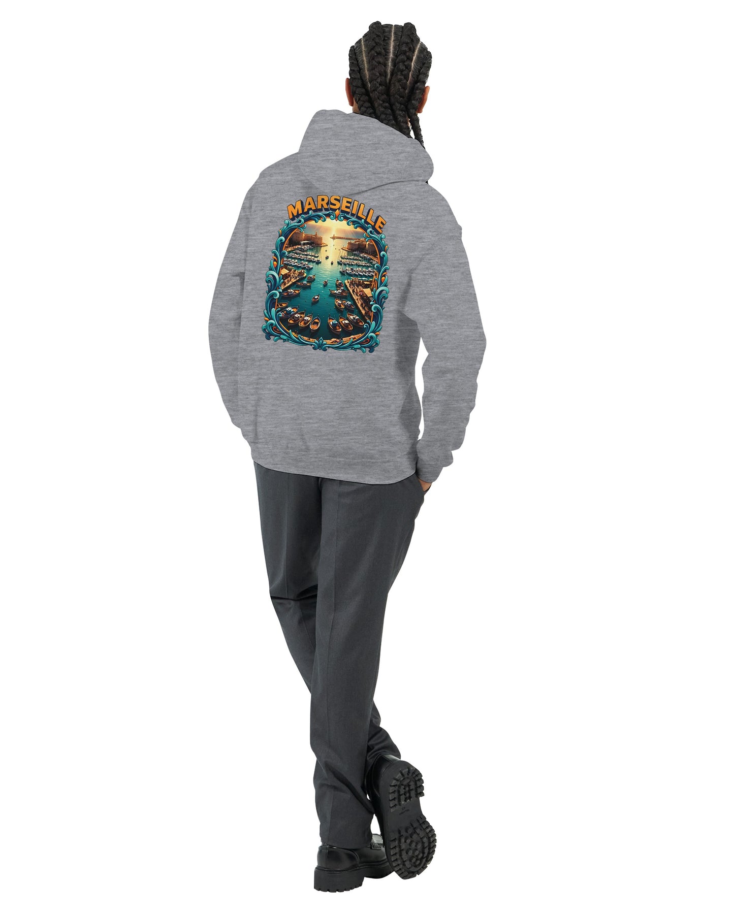 Sweat à capuche unisexe Marseille – Hoodie premium en coton mélangé