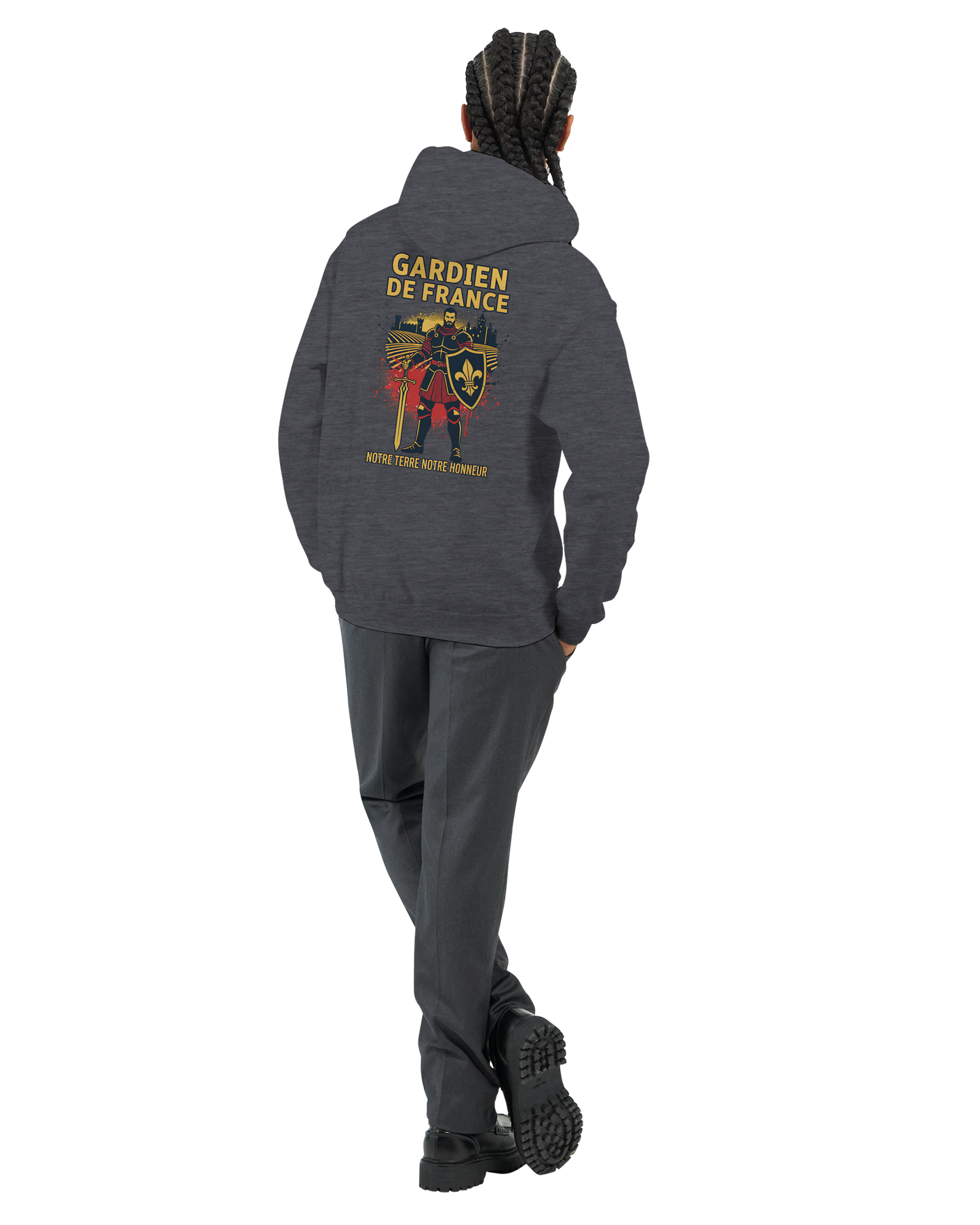 Sweat à capuche Gardien de France pour homme – Hoodie premium en coton mélangé