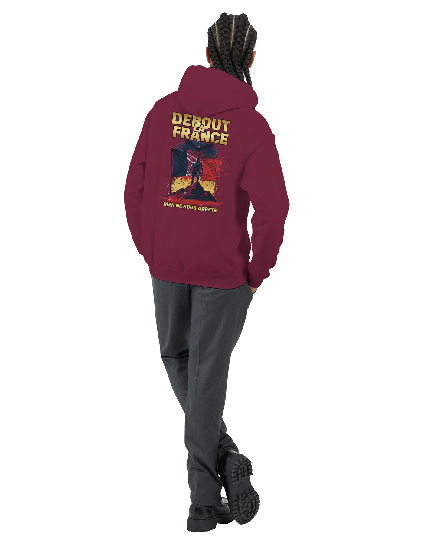 Sweat à capuche Debout la France pour homme – Hoodie premium en coton mélangé