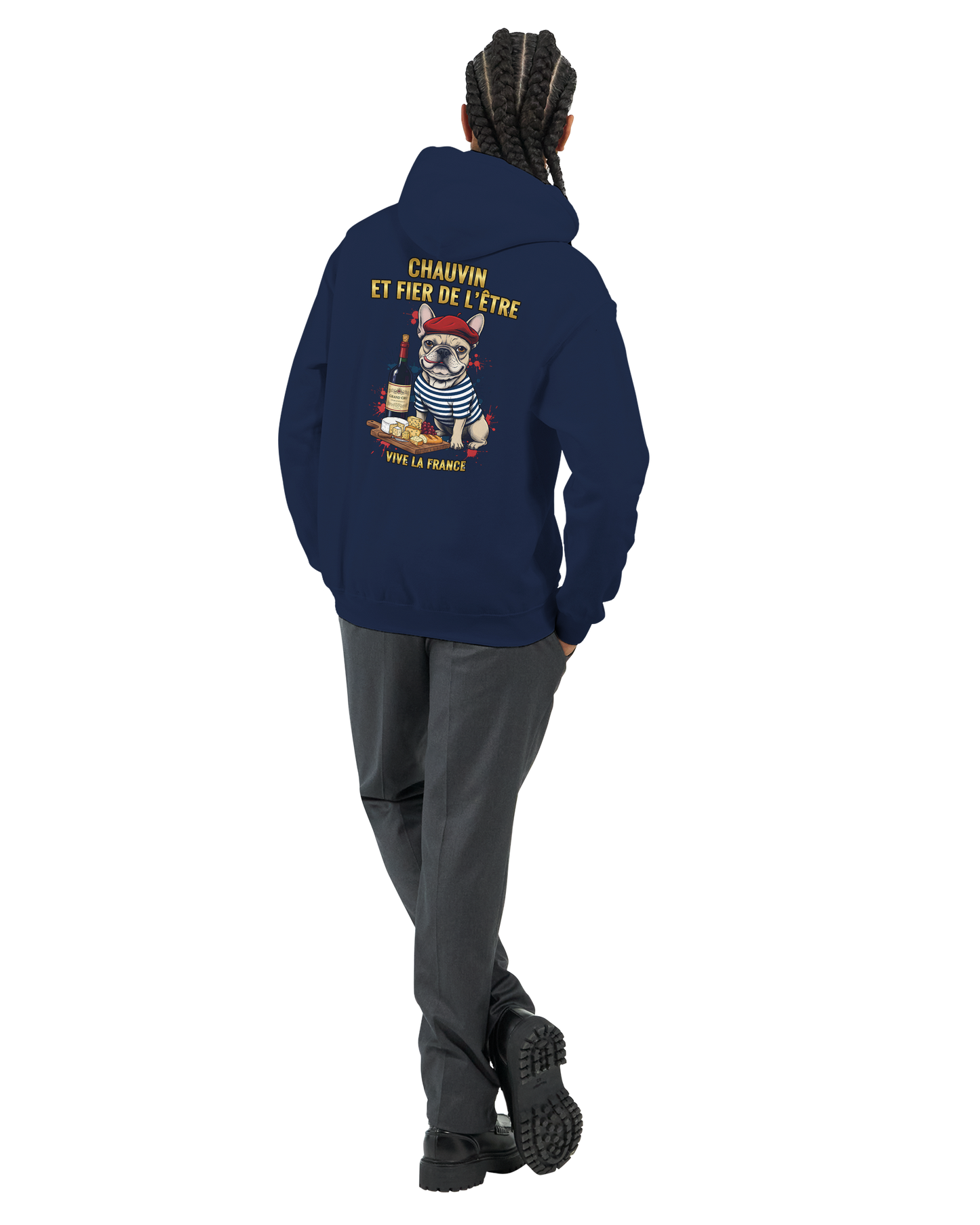 Sweat à Capuche Homme "Chauvin et Fier l'être" – Confort Premium et Design Patriotique