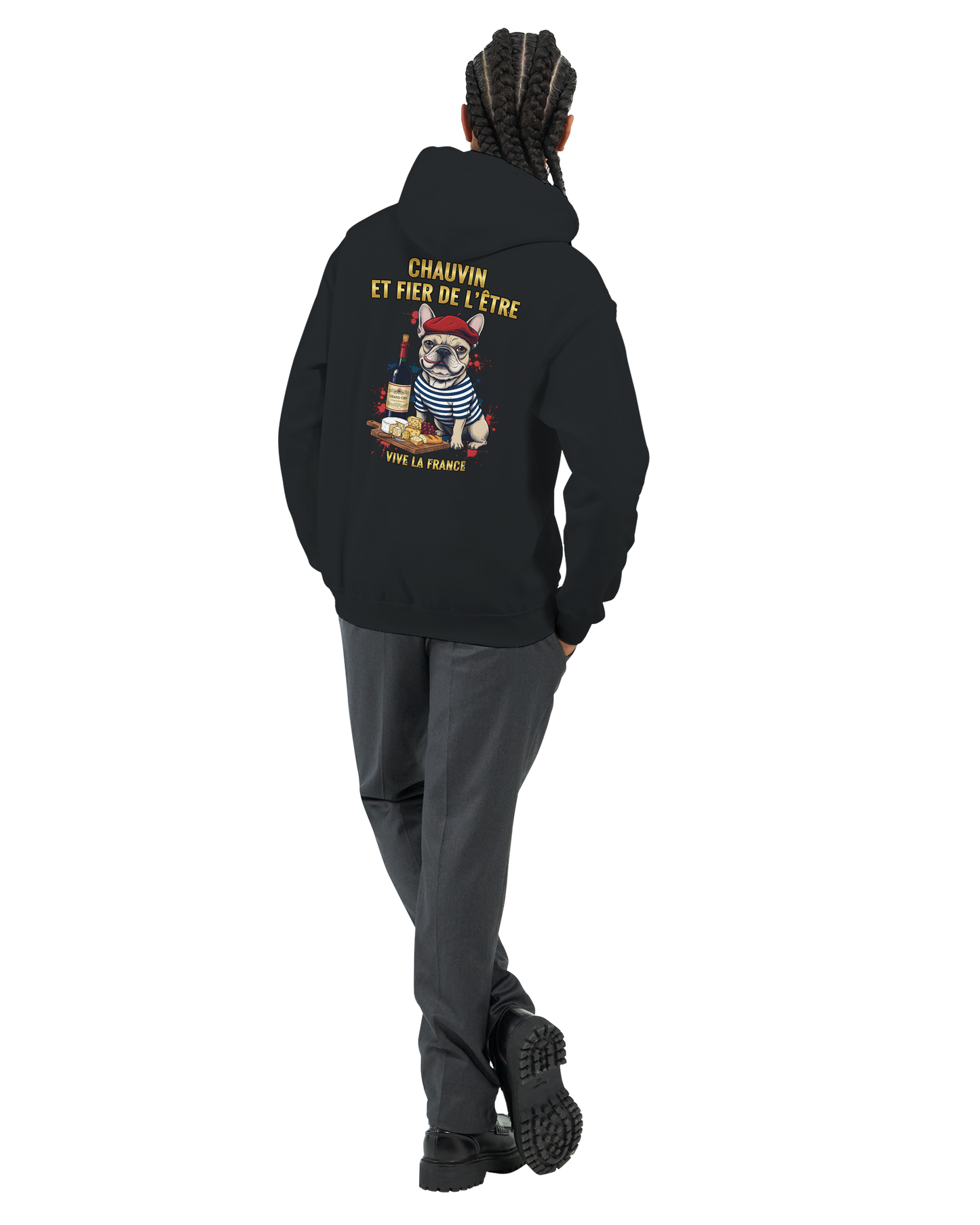 Sweat à Capuche Homme "Chauvin et Fier l'être" – Confort Premium et Design Patriotique