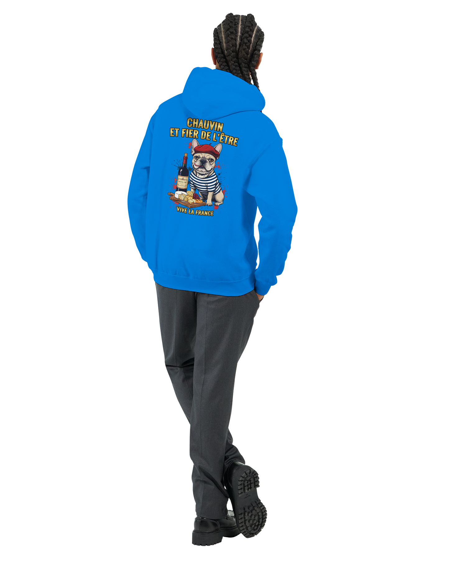 Sweat à Capuche Homme "Chauvin et Fier l'être" – Confort Premium et Design Patriotique