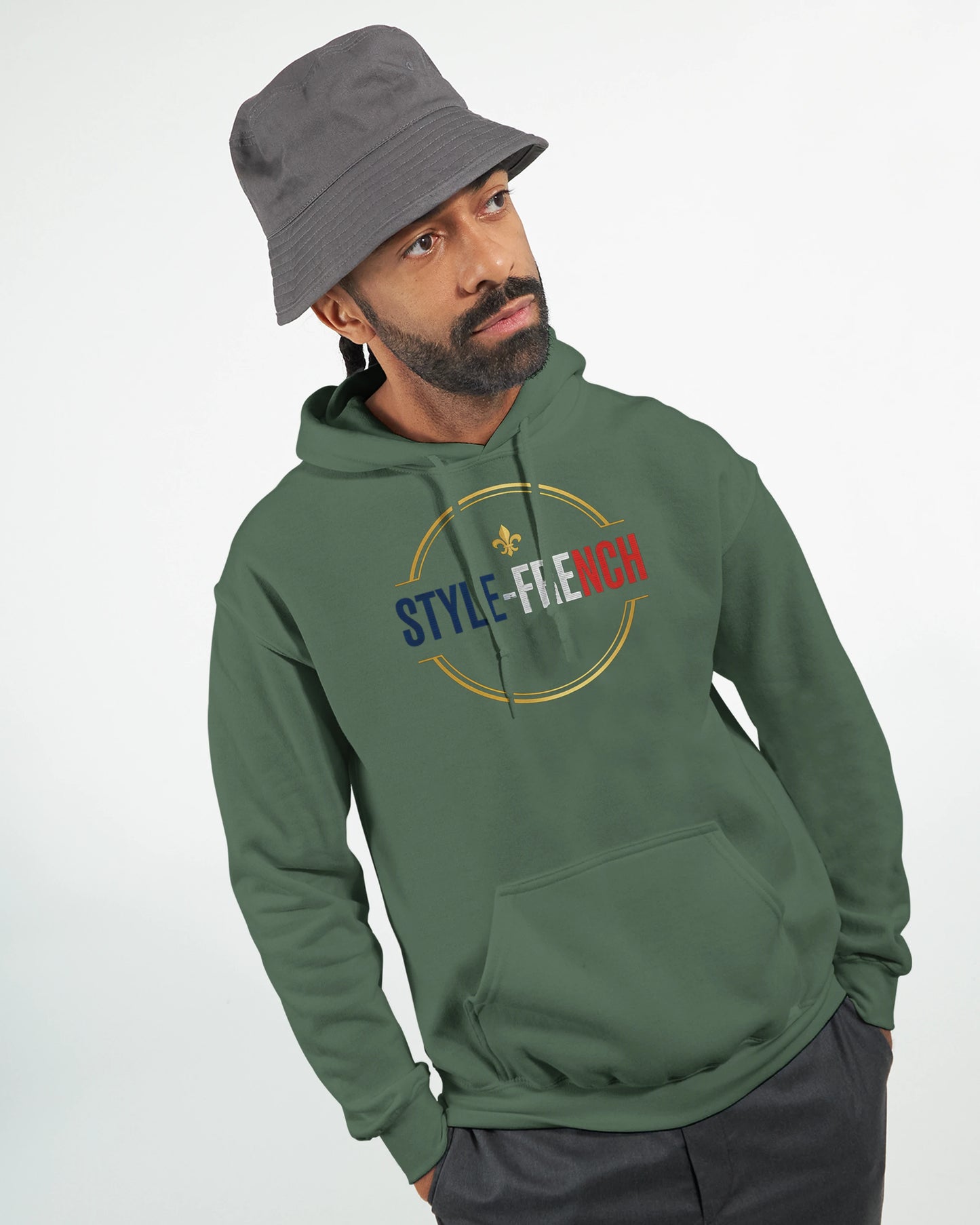 Sweat à capuche Homme - Design Œil de la République - Premium Confort
