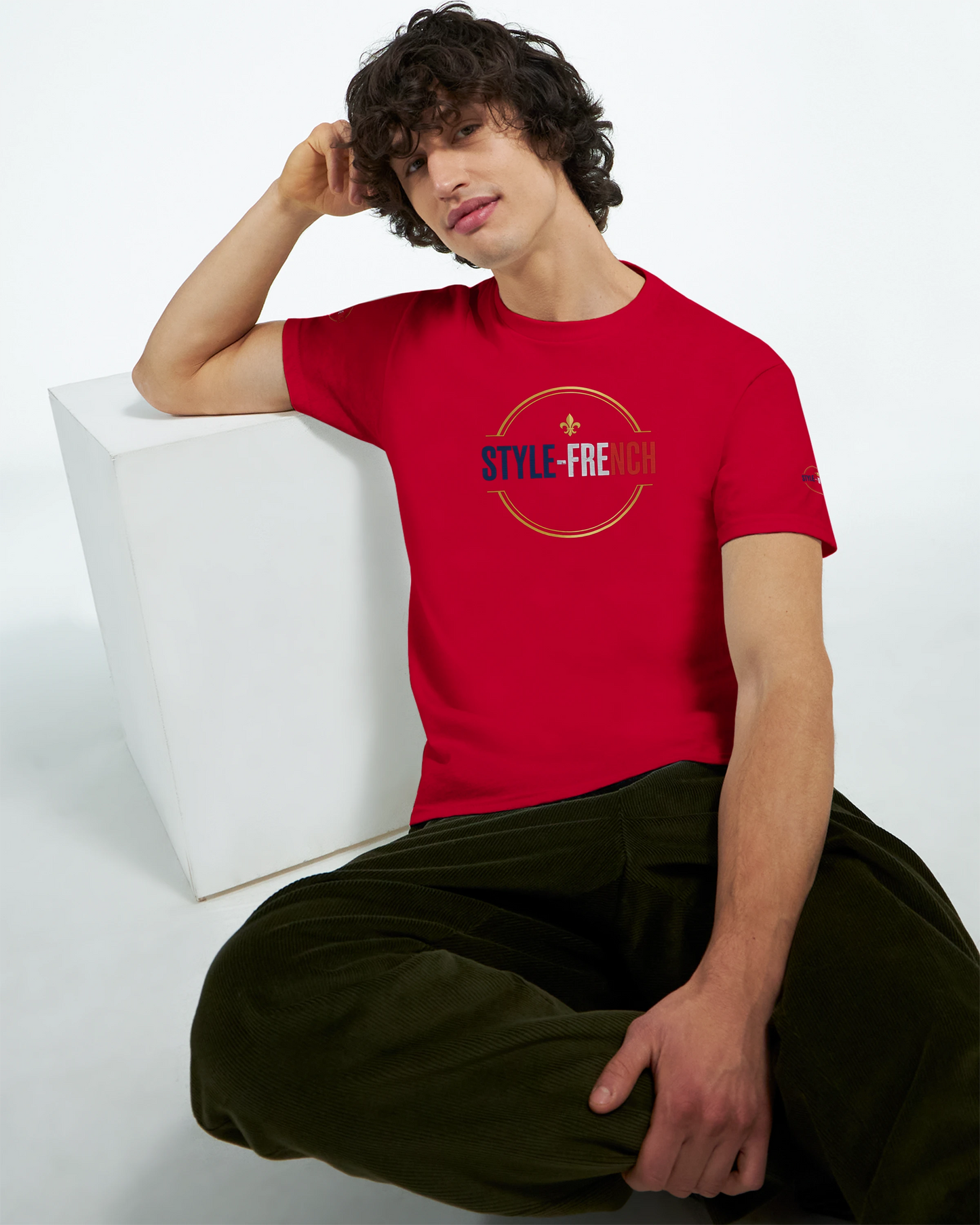 T-shirt Homme Œil de la République - Coton Épais à Coupe Classique