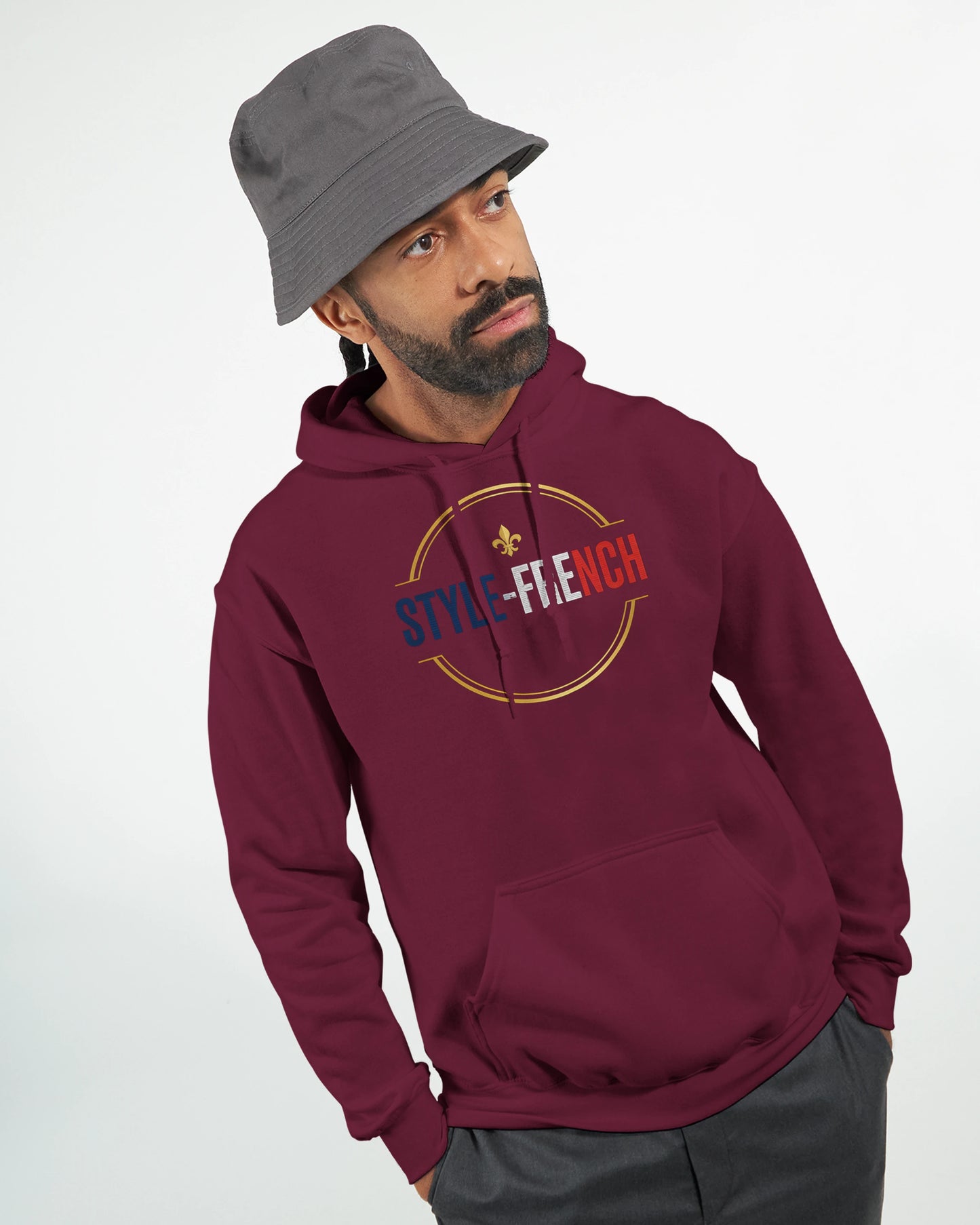 Sweat à capuche Homme - Design Œil de la République - Premium Confort