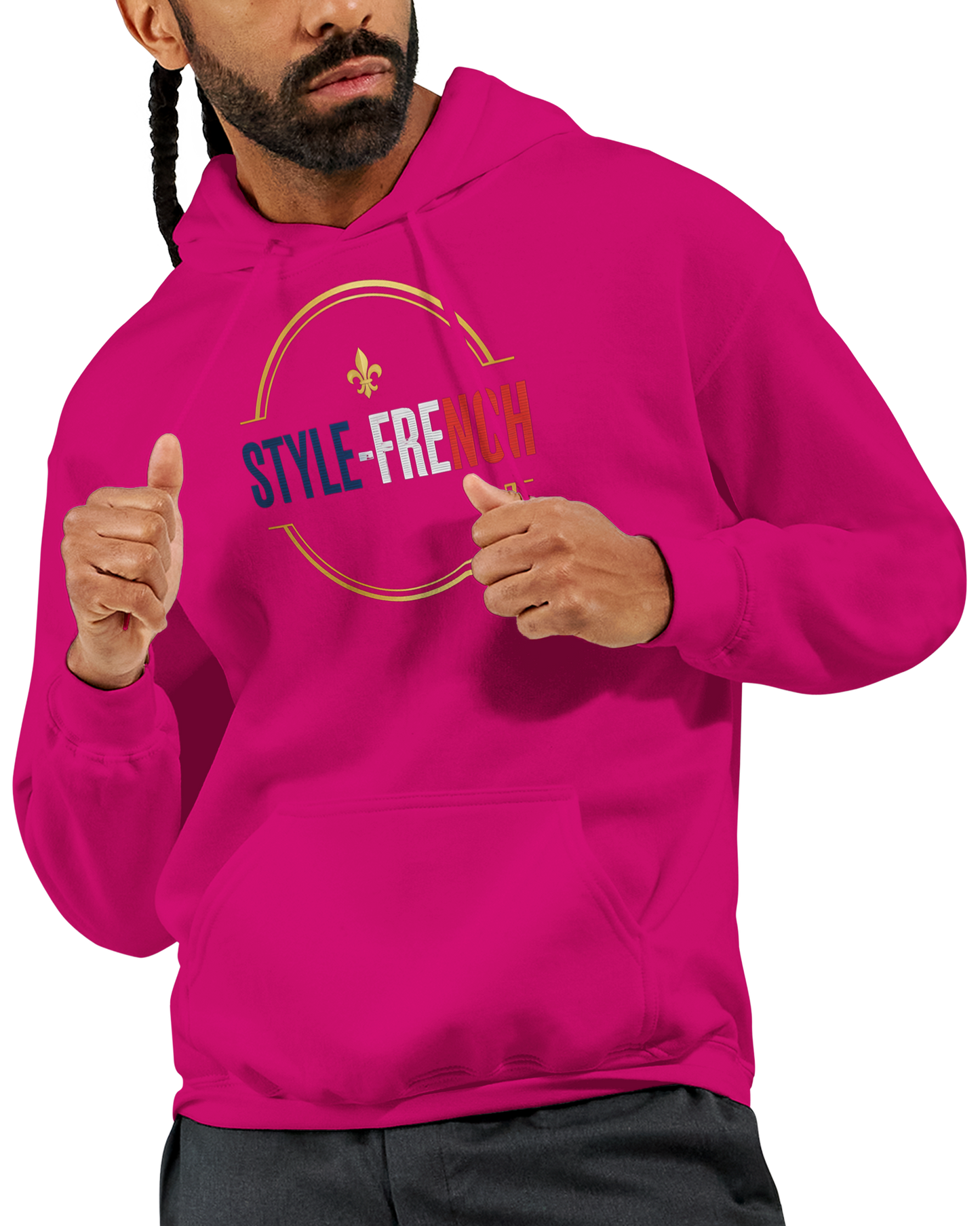 Sweat à capuche unisexe bordeaux Ville de France - Confort premium