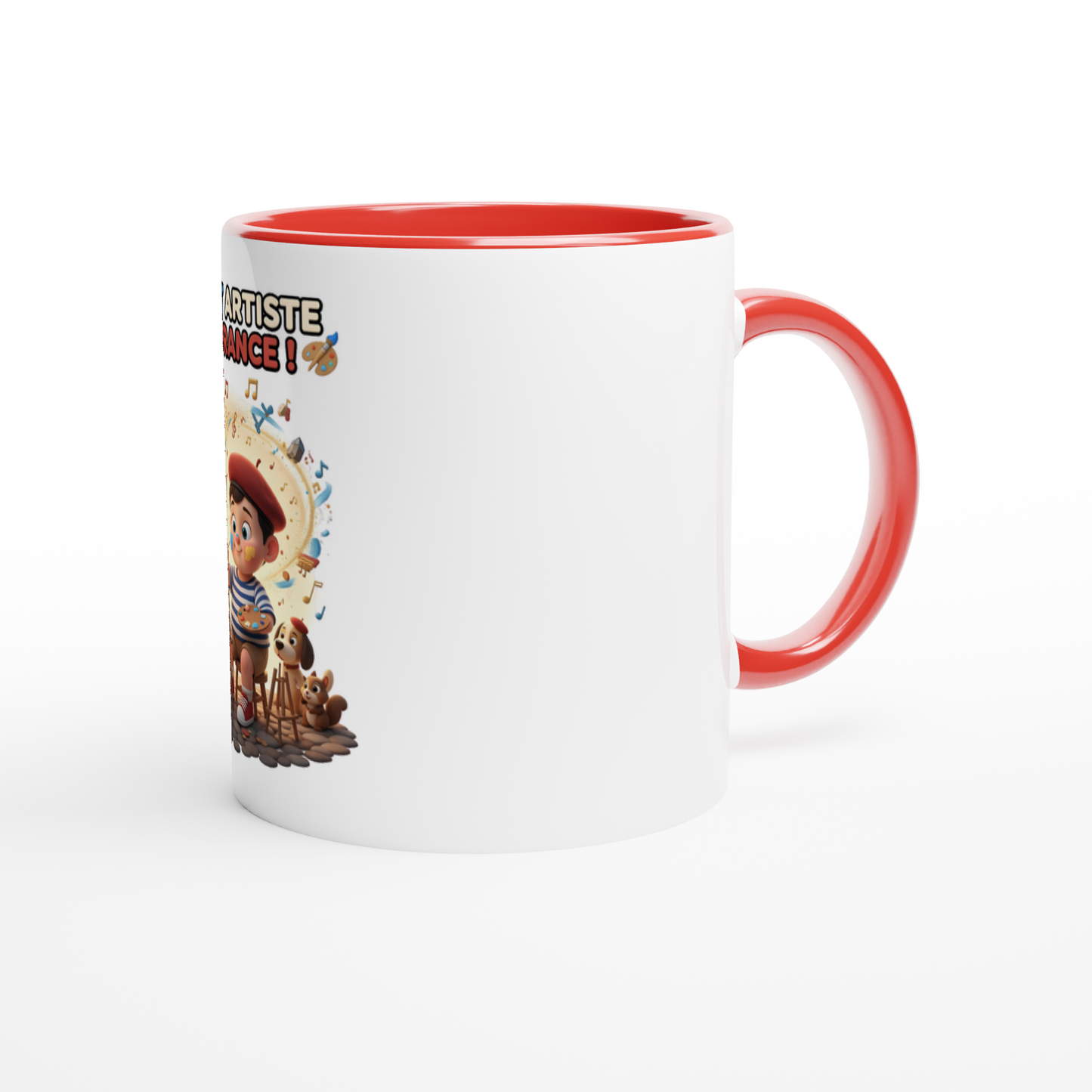 White 11oz Ceramic Mug garçon petit artiste de France