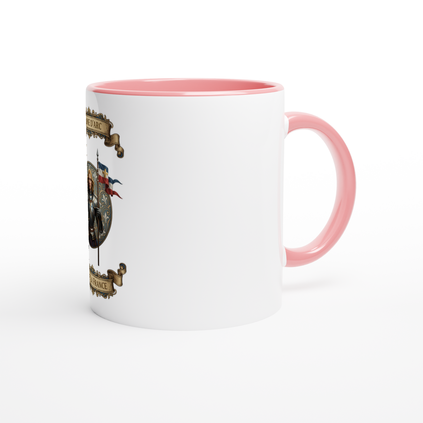Mug en céramique  jeanne d'arc blanche 325 ml (11 oz) avec intérieur coloré
