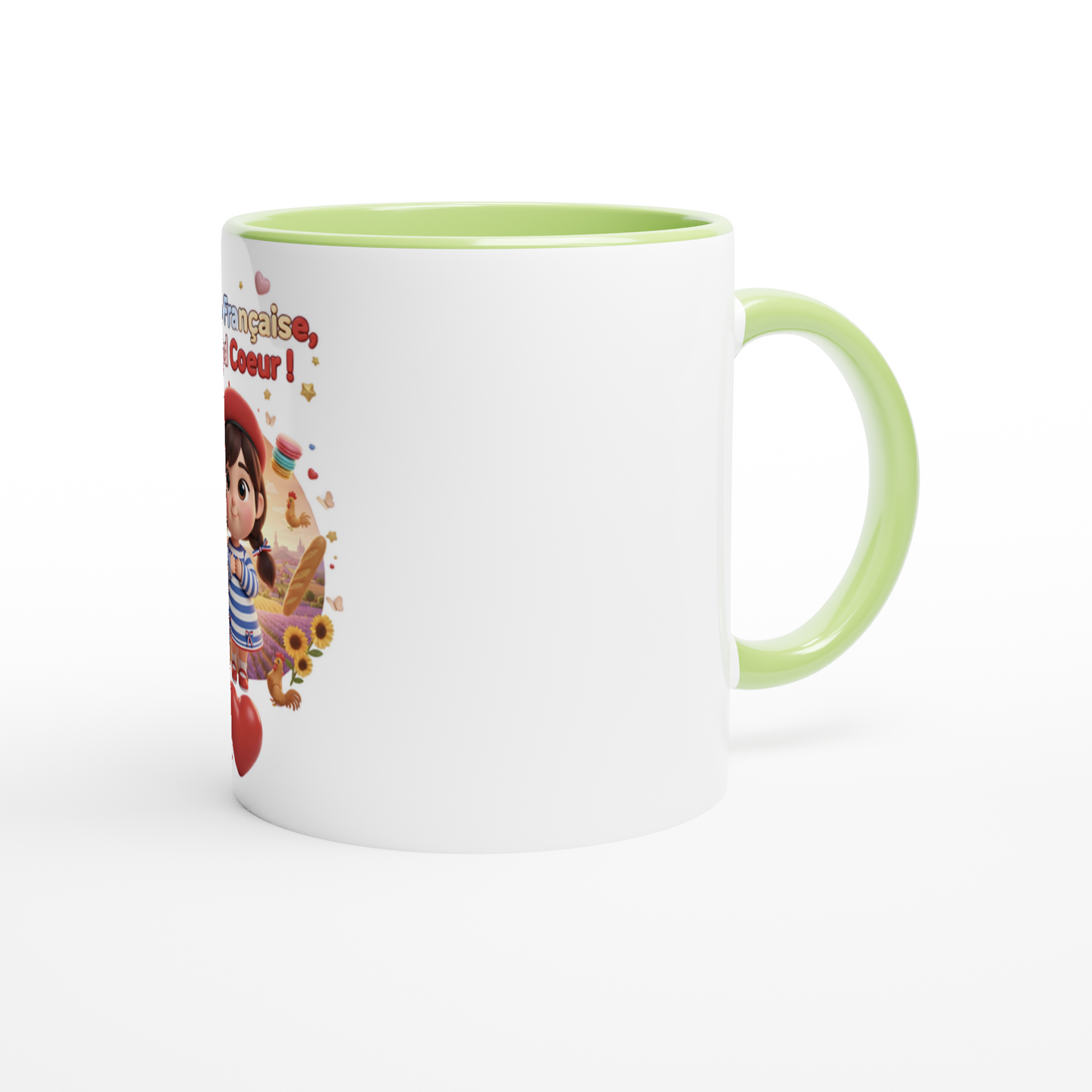 Mug en céramique  Française au grand cœur de 325 ml (11 oz)