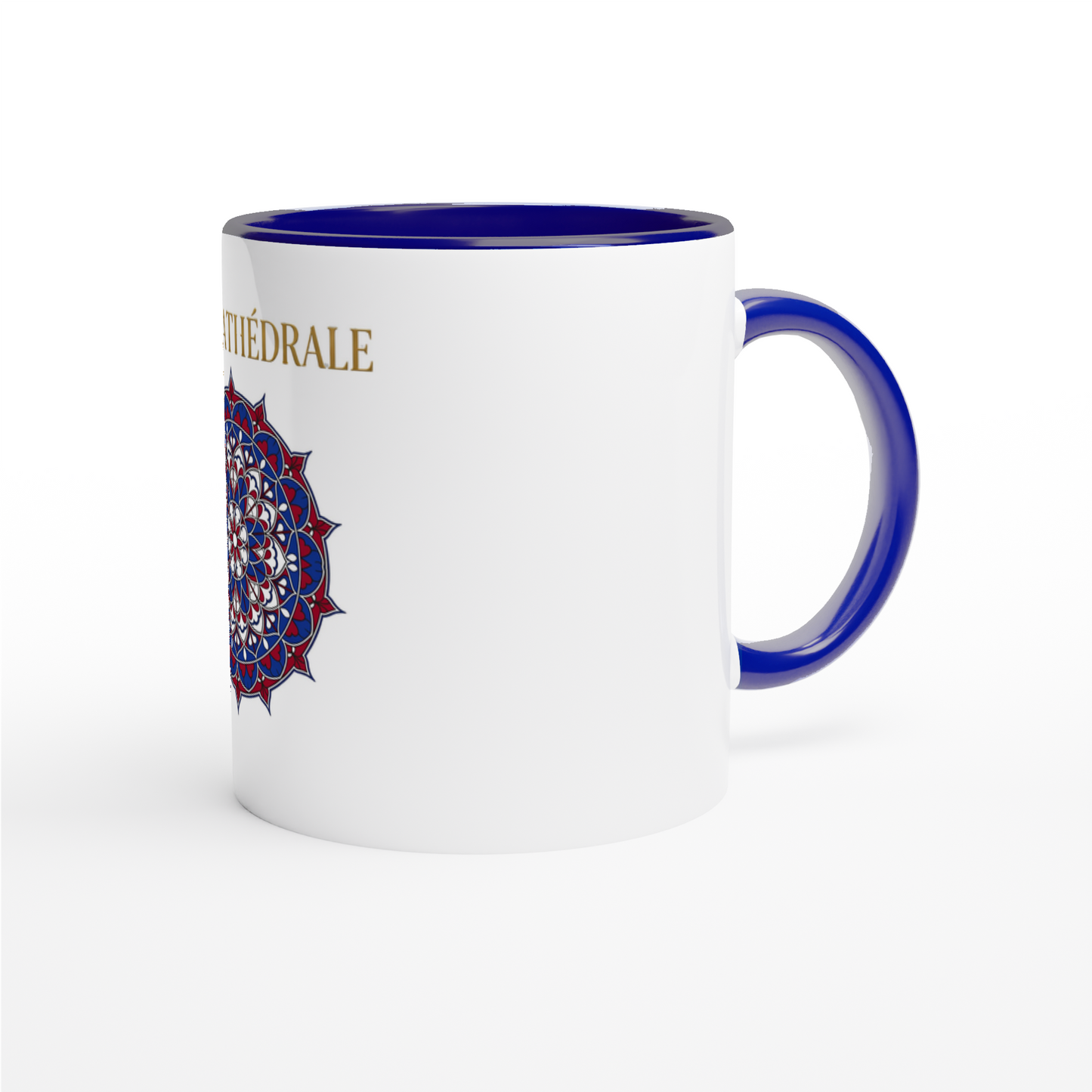 Mug en céramique rose cathédrale  blanche 325 ml (11 oz) avec intérieur coloré