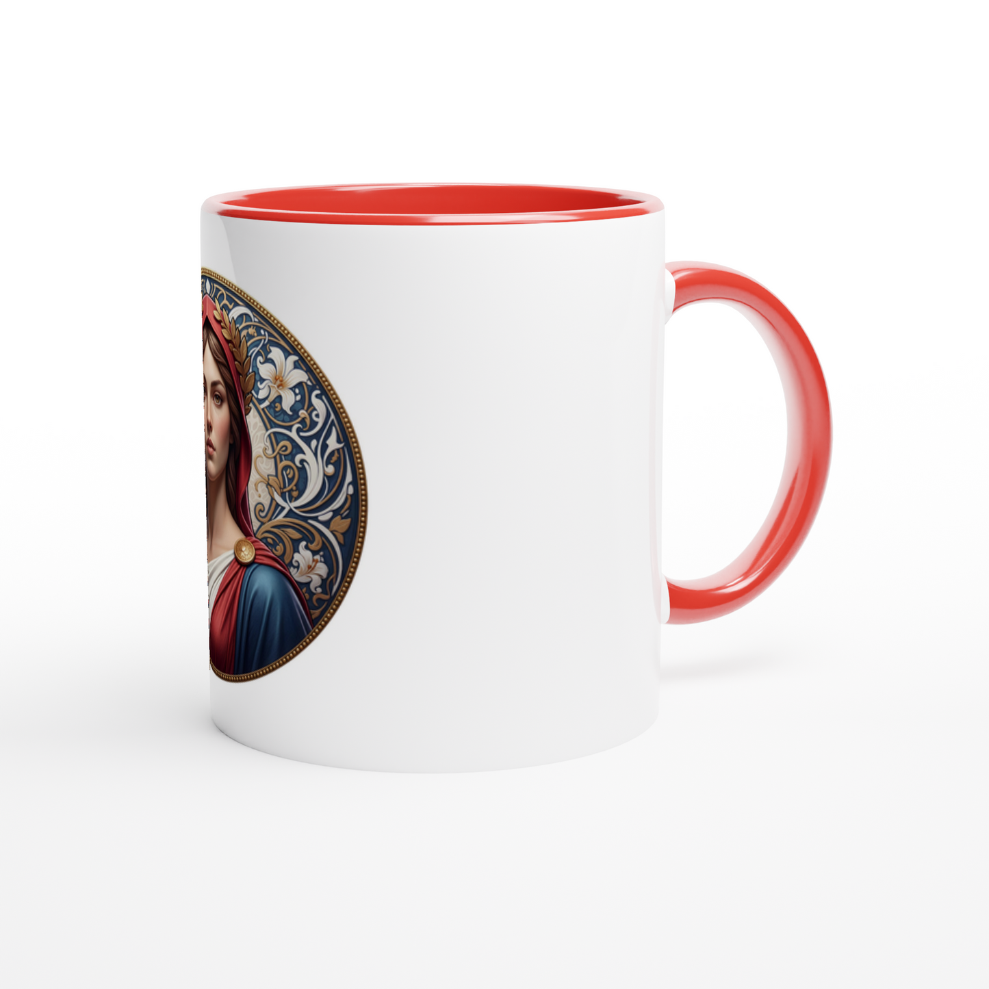 Mug en céramique  Marianne blanche 325 ml (11 oz) avec intérieur coloré