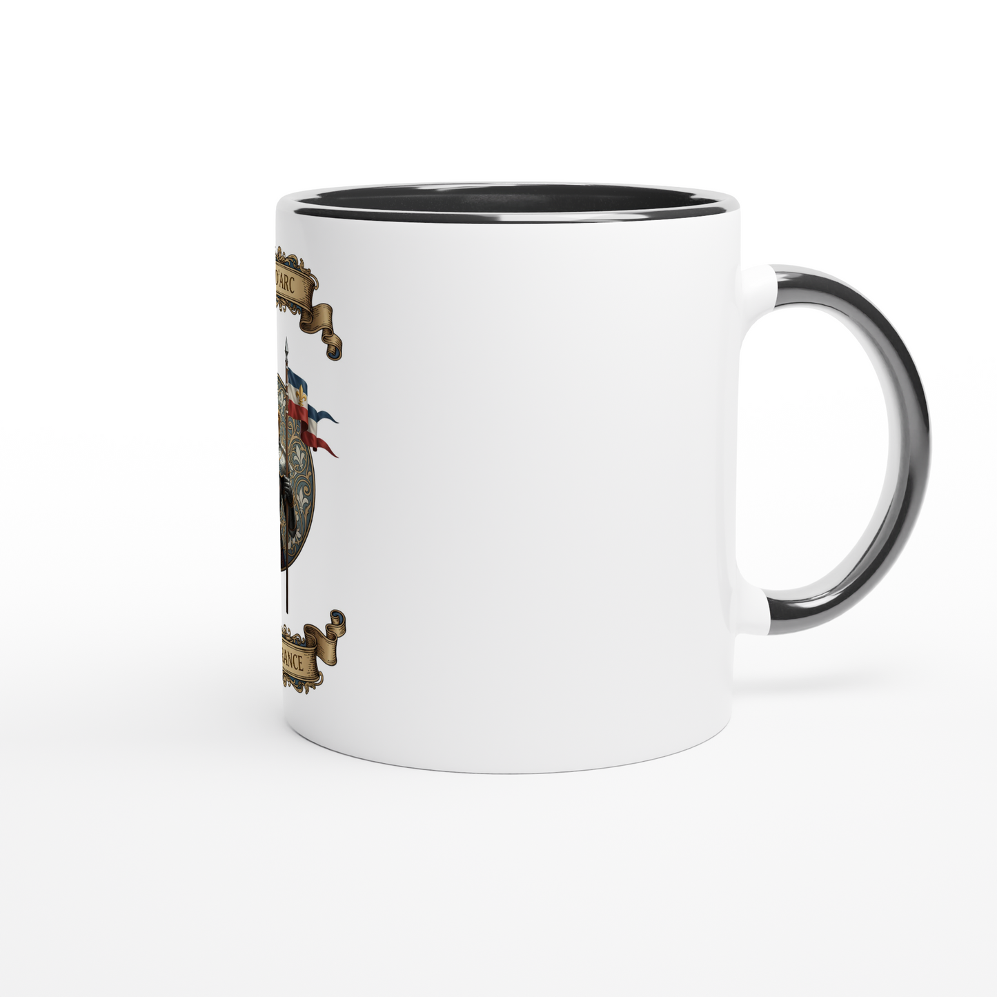 Mug en céramique  jeanne d'arc blanche 325 ml (11 oz) avec intérieur coloré