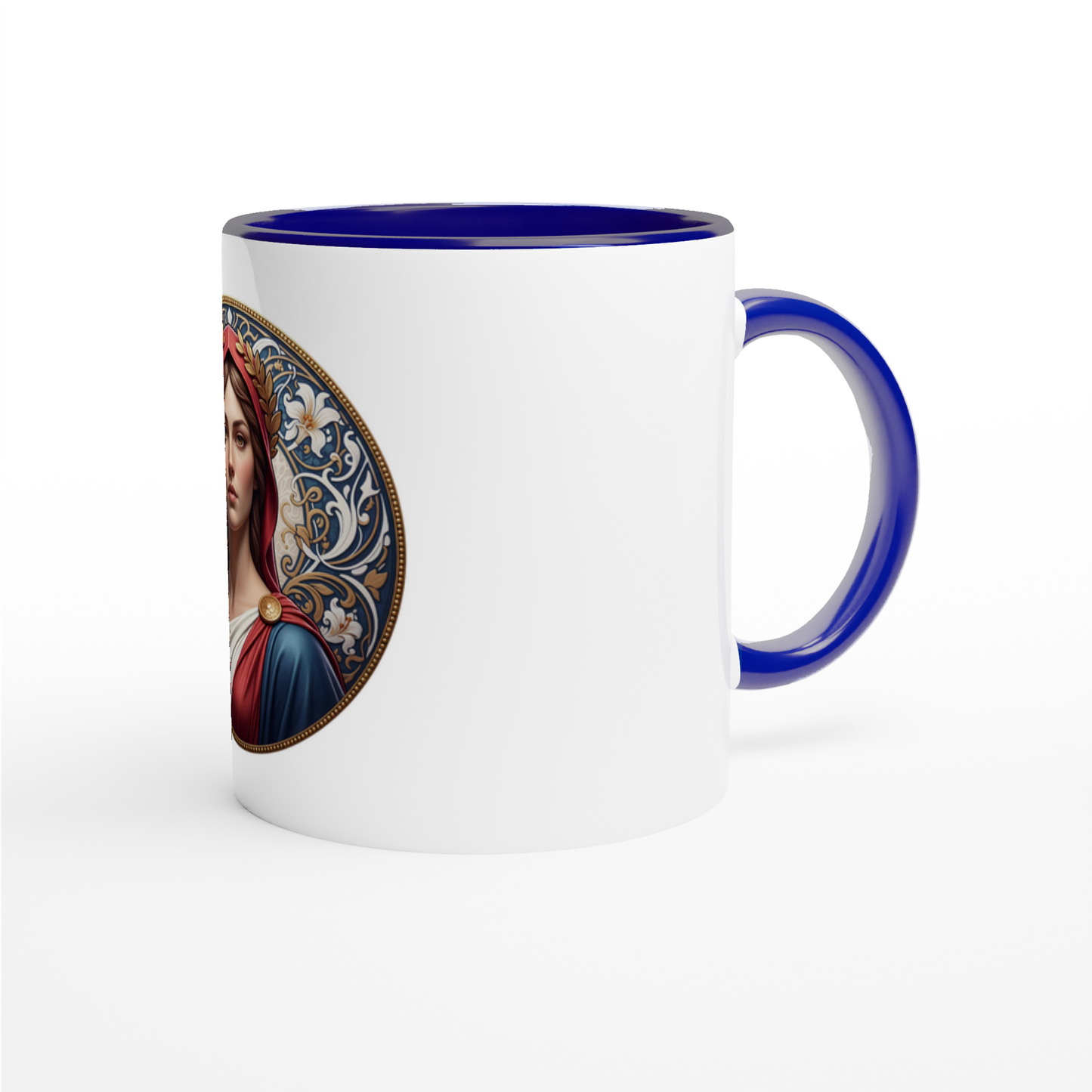 Mug en céramique  Marianne blanche 325 ml (11 oz) avec intérieur coloré