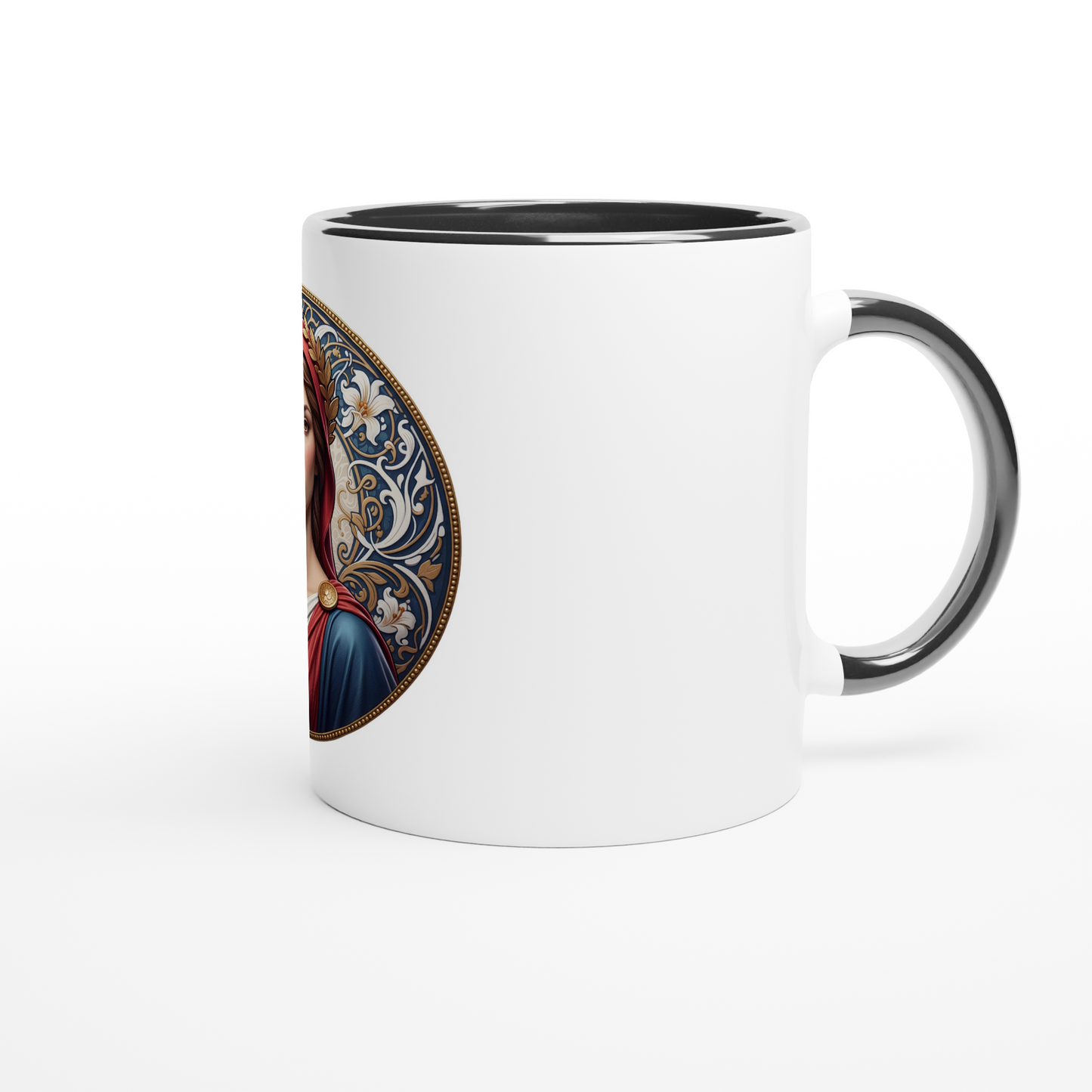 Mug en céramique  Marianne blanche 325 ml (11 oz) avec intérieur coloré