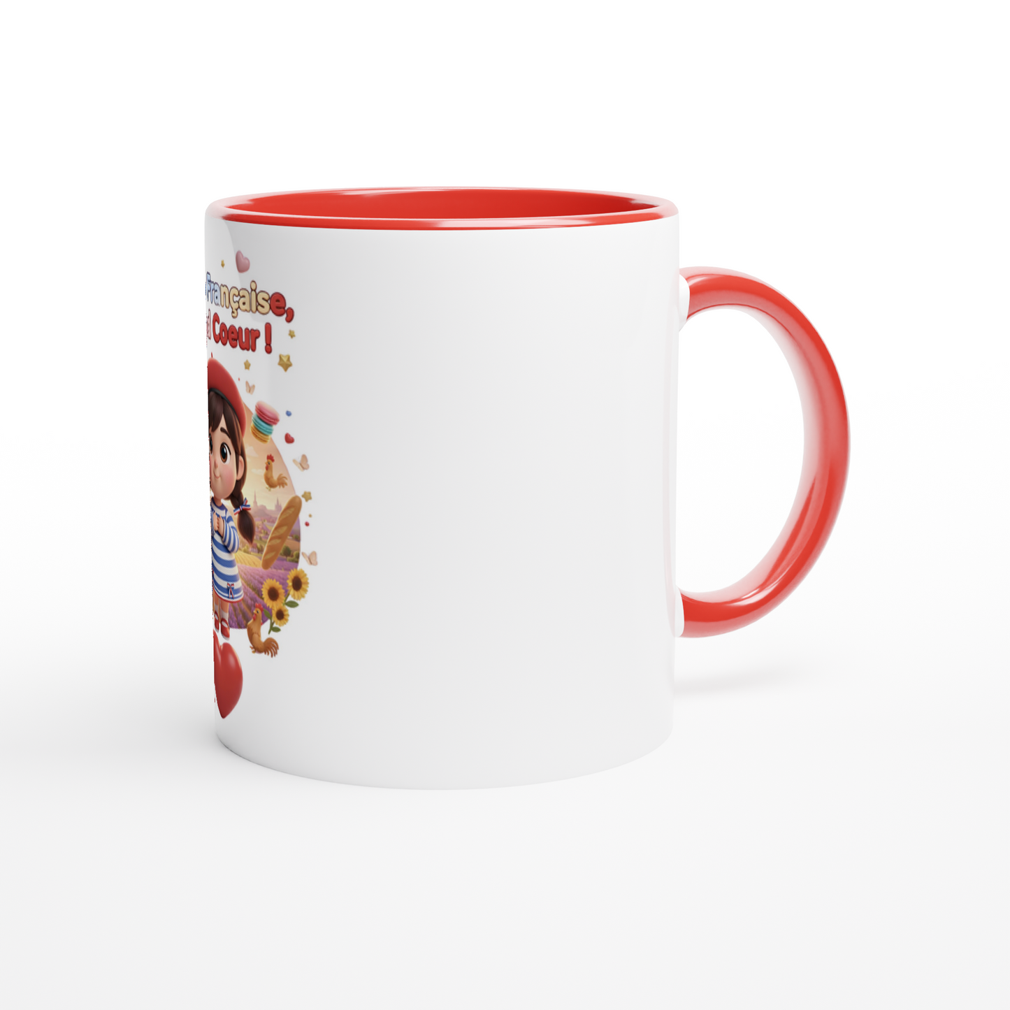 Mug en céramique  Française au grand cœur de 325 ml (11 oz)