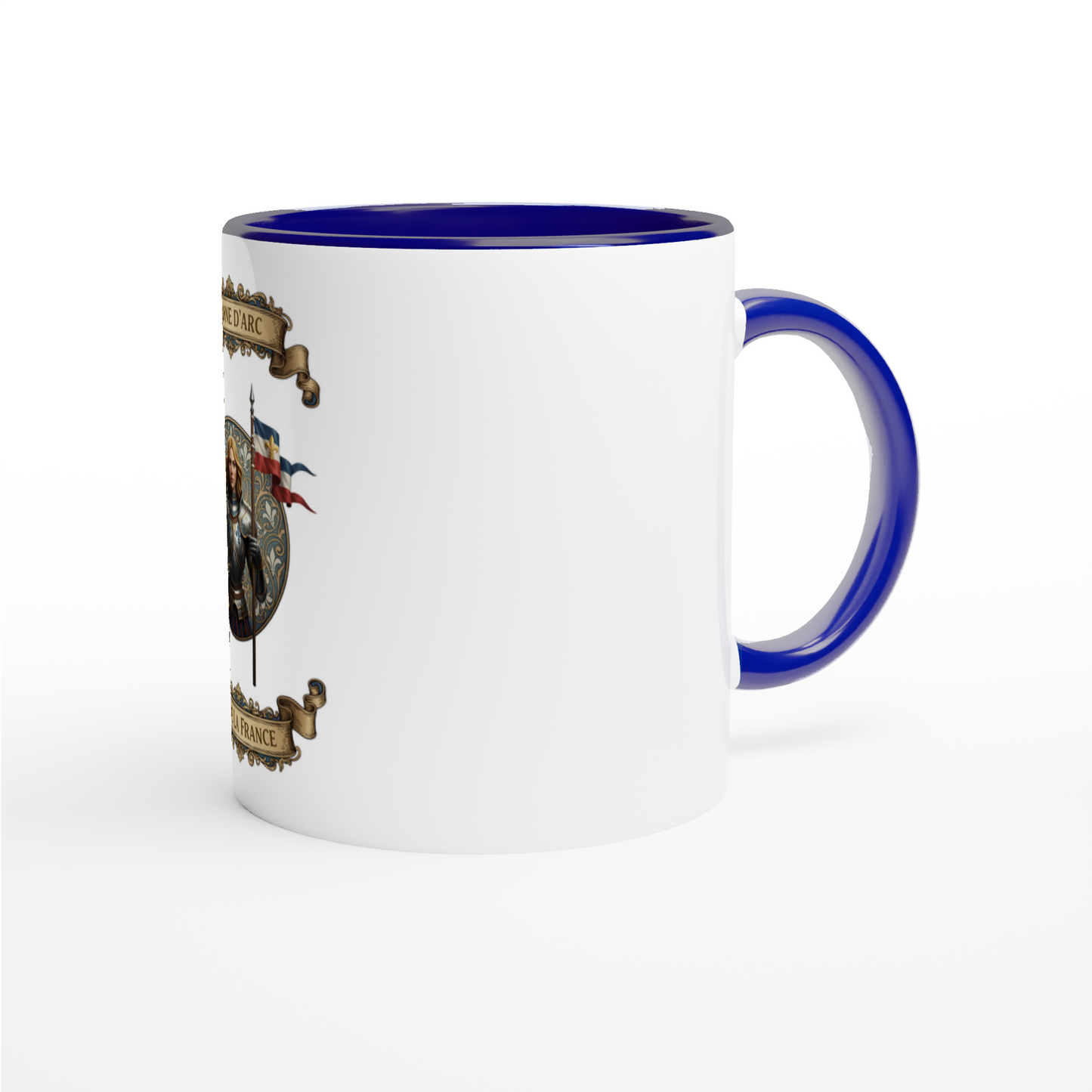 Mug en céramique  jeanne d'arc blanche 325 ml (11 oz) avec intérieur coloré