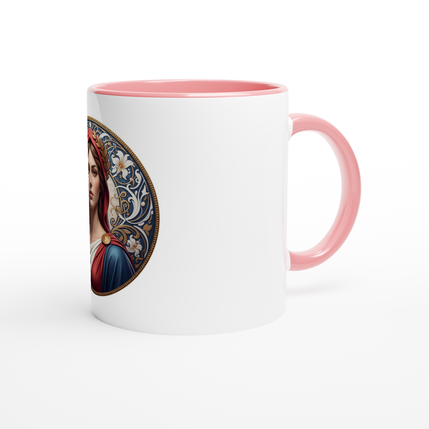 Mug en céramique  Marianne blanche 325 ml (11 oz) avec intérieur coloré