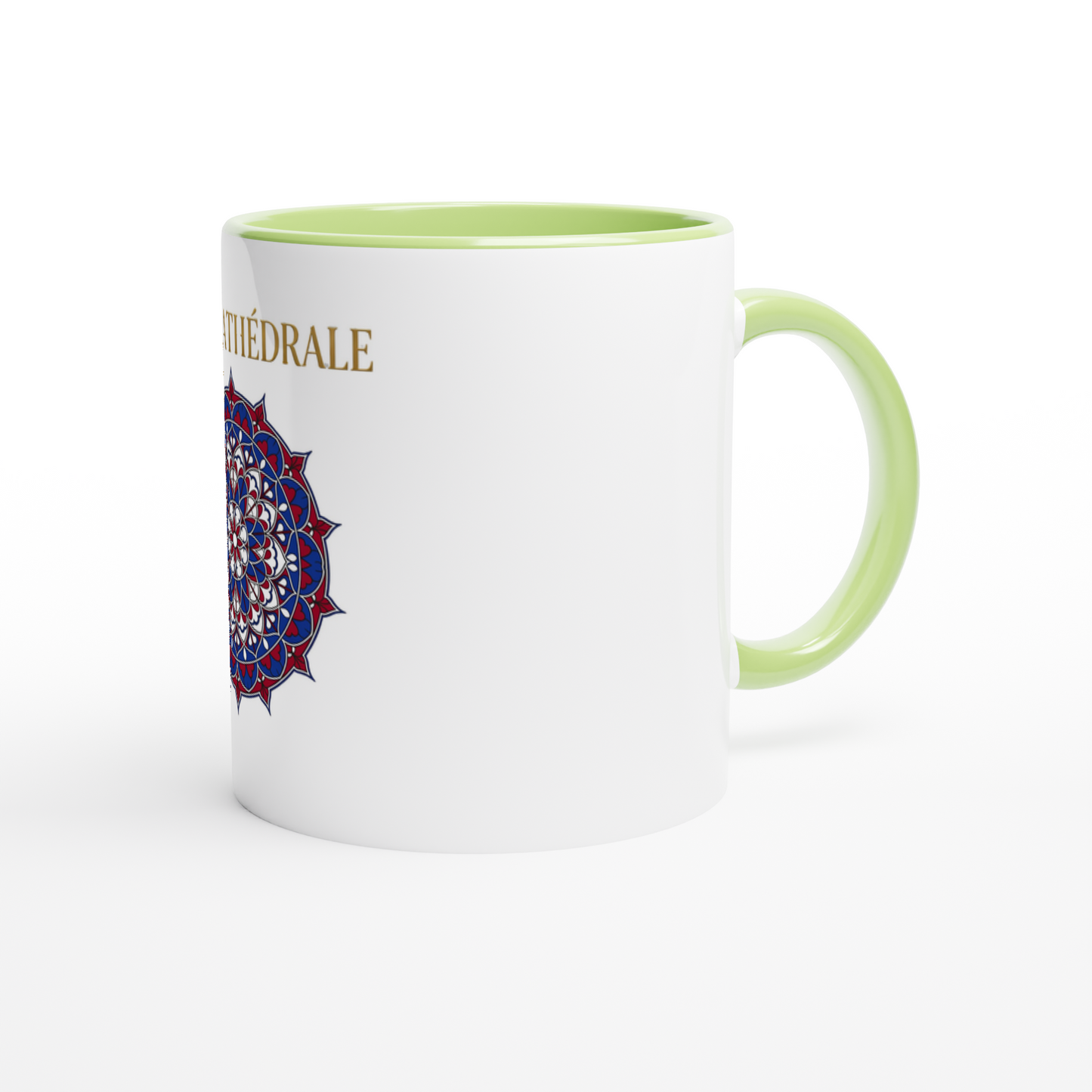 Mug en céramique rose cathédrale  blanche 325 ml (11 oz) avec intérieur coloré