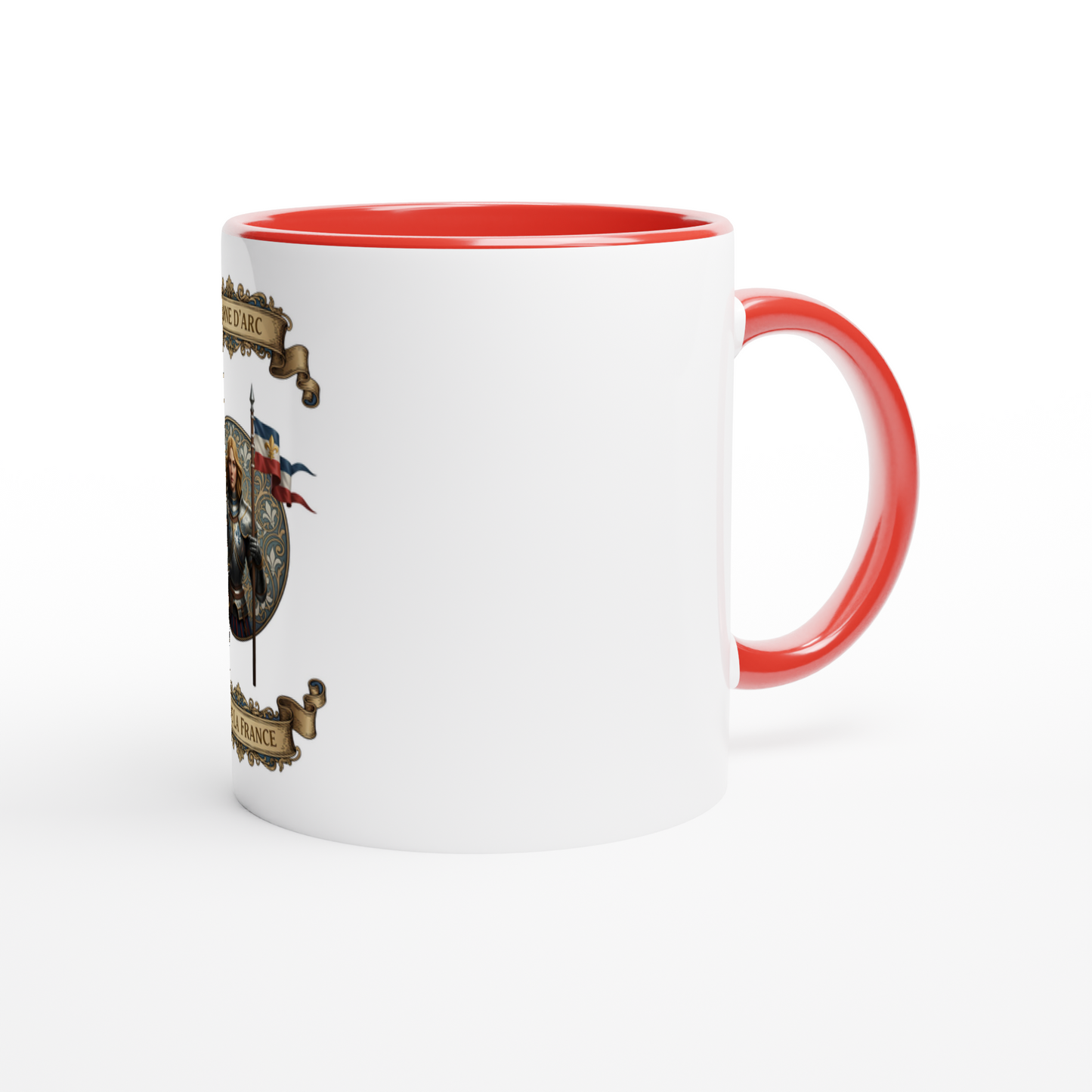 Mug en céramique  jeanne d'arc blanche 325 ml (11 oz) avec intérieur coloré
