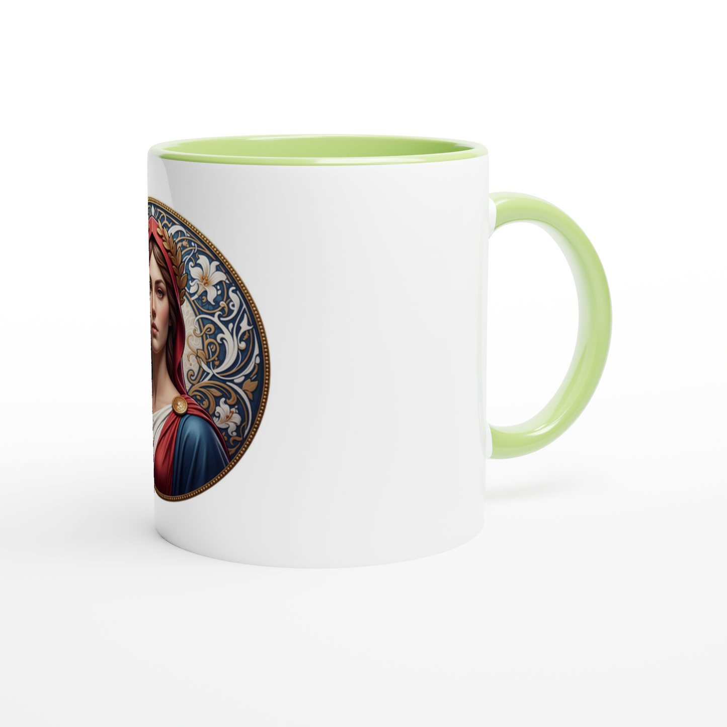 Mug en céramique  Marianne blanche 325 ml (11 oz) avec intérieur coloré
