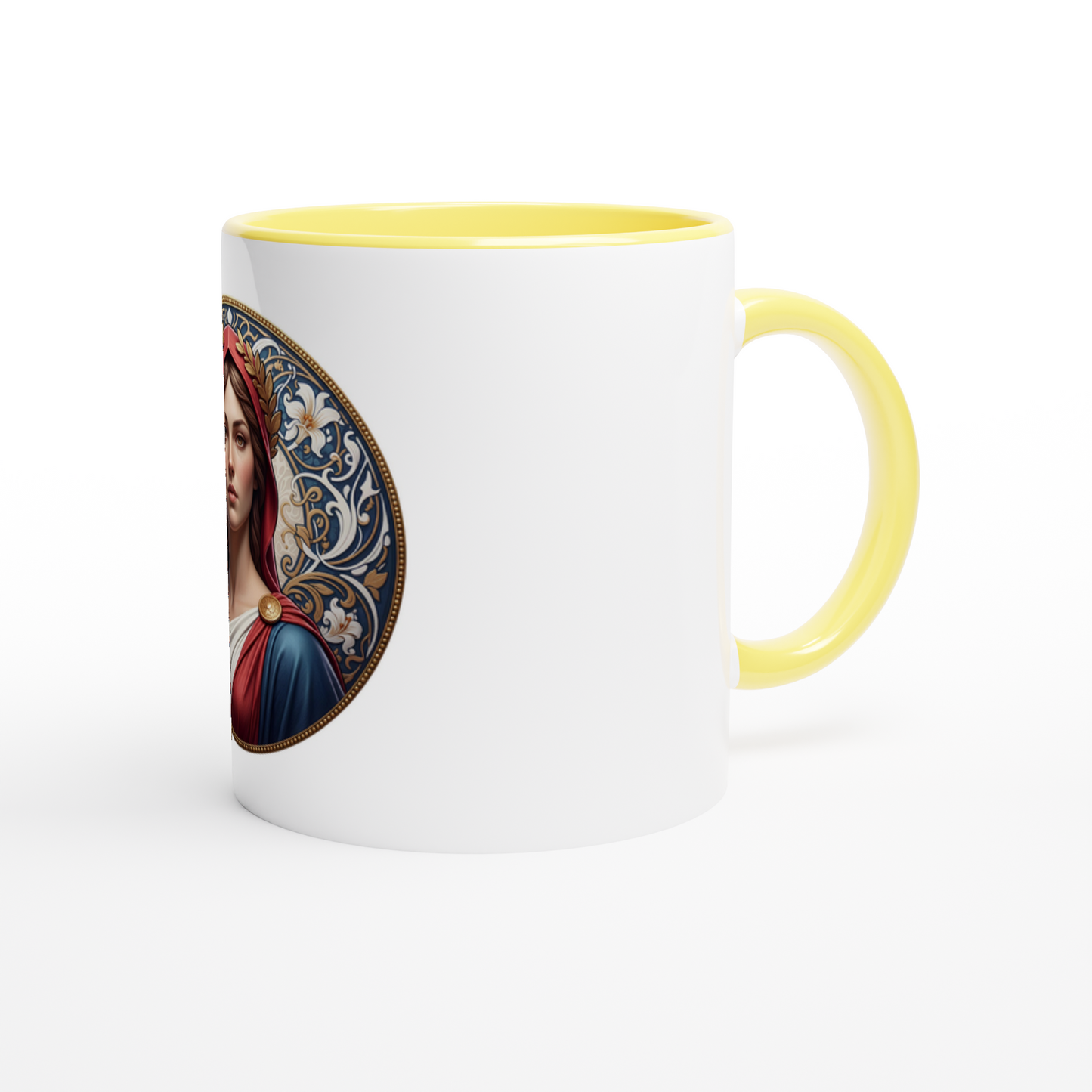 Mug en céramique  Marianne blanche 325 ml (11 oz) avec intérieur coloré