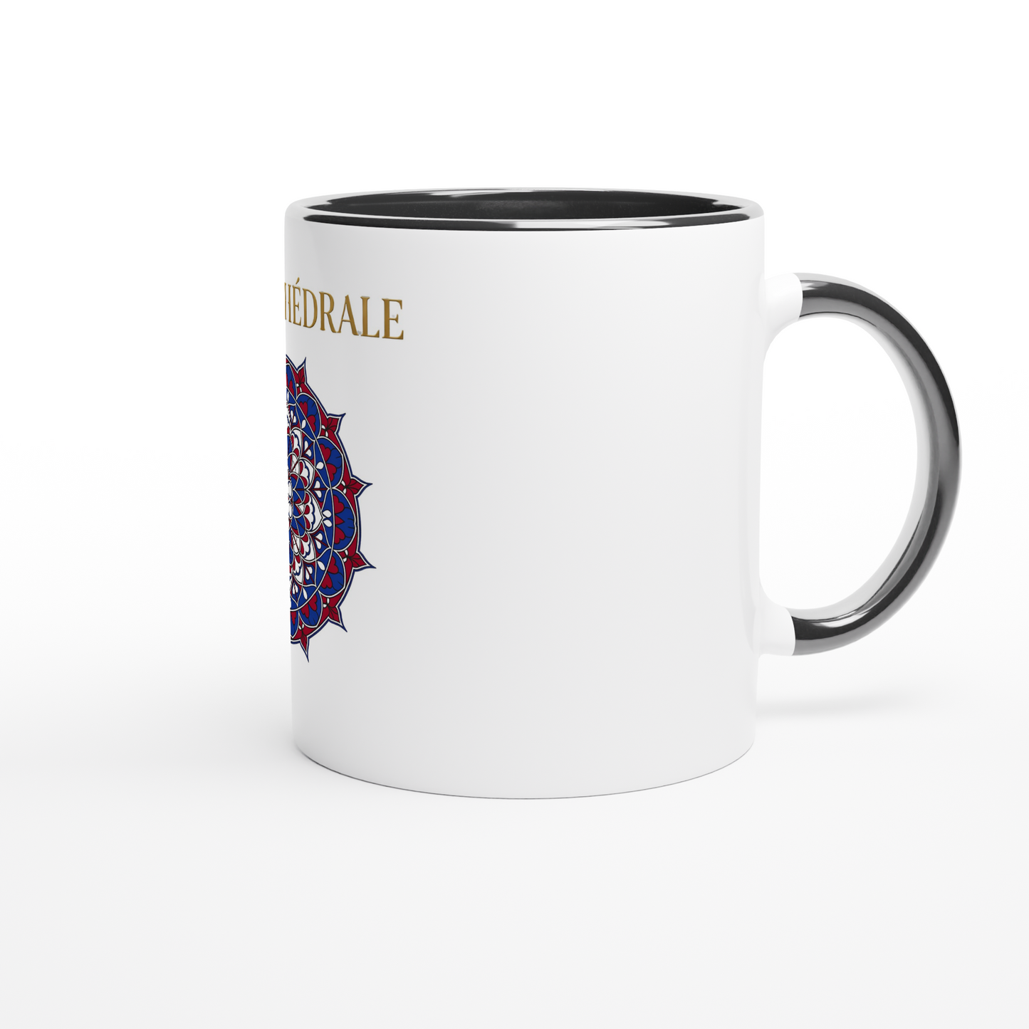 Mug en céramique rose cathédrale  blanche 325 ml (11 oz) avec intérieur coloré