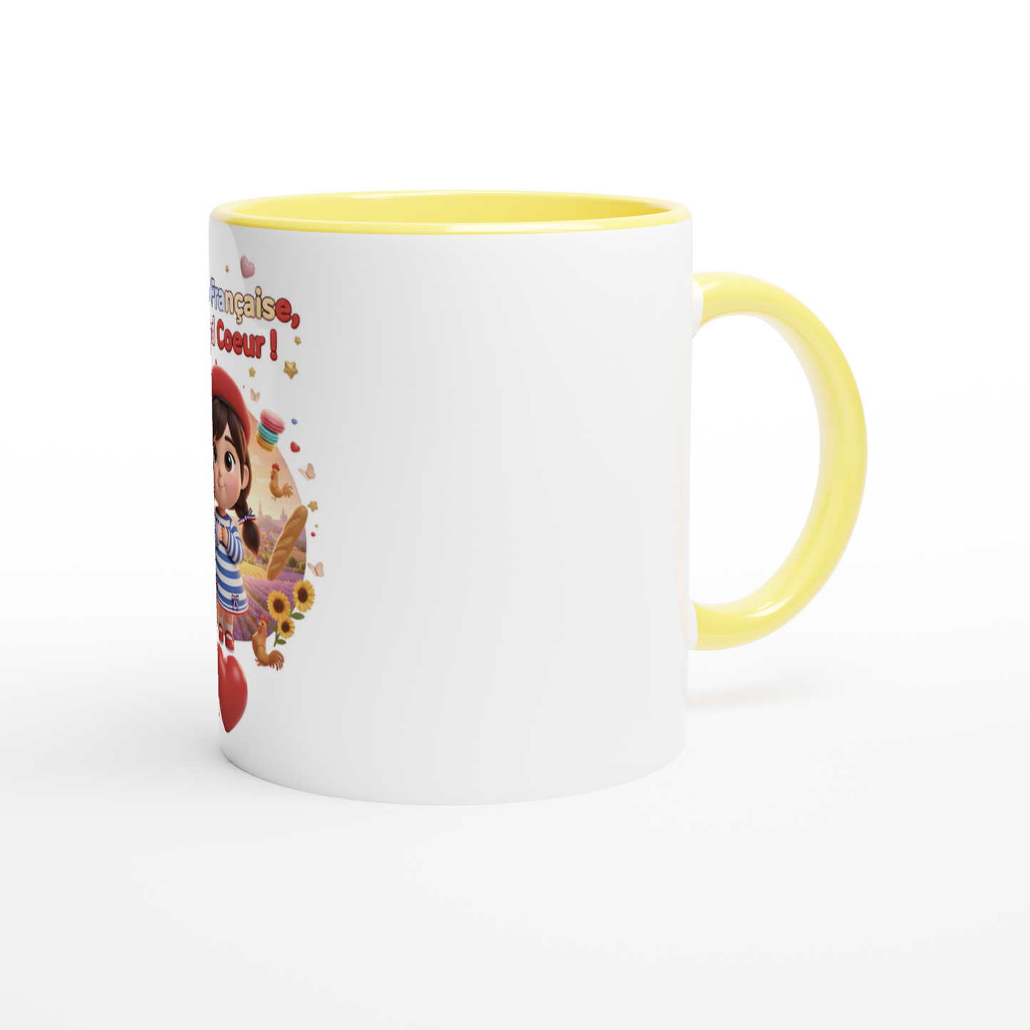 Mug en céramique  Française au grand cœur de 325 ml (11 oz)