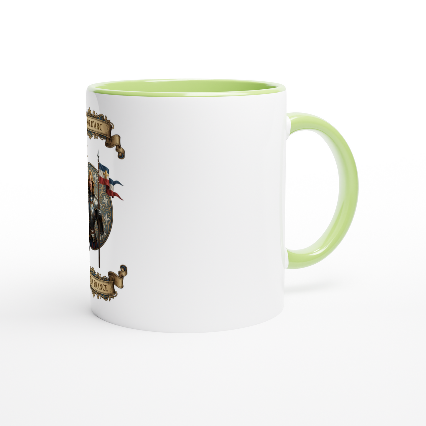 Mug en céramique  jeanne d'arc blanche 325 ml (11 oz) avec intérieur coloré